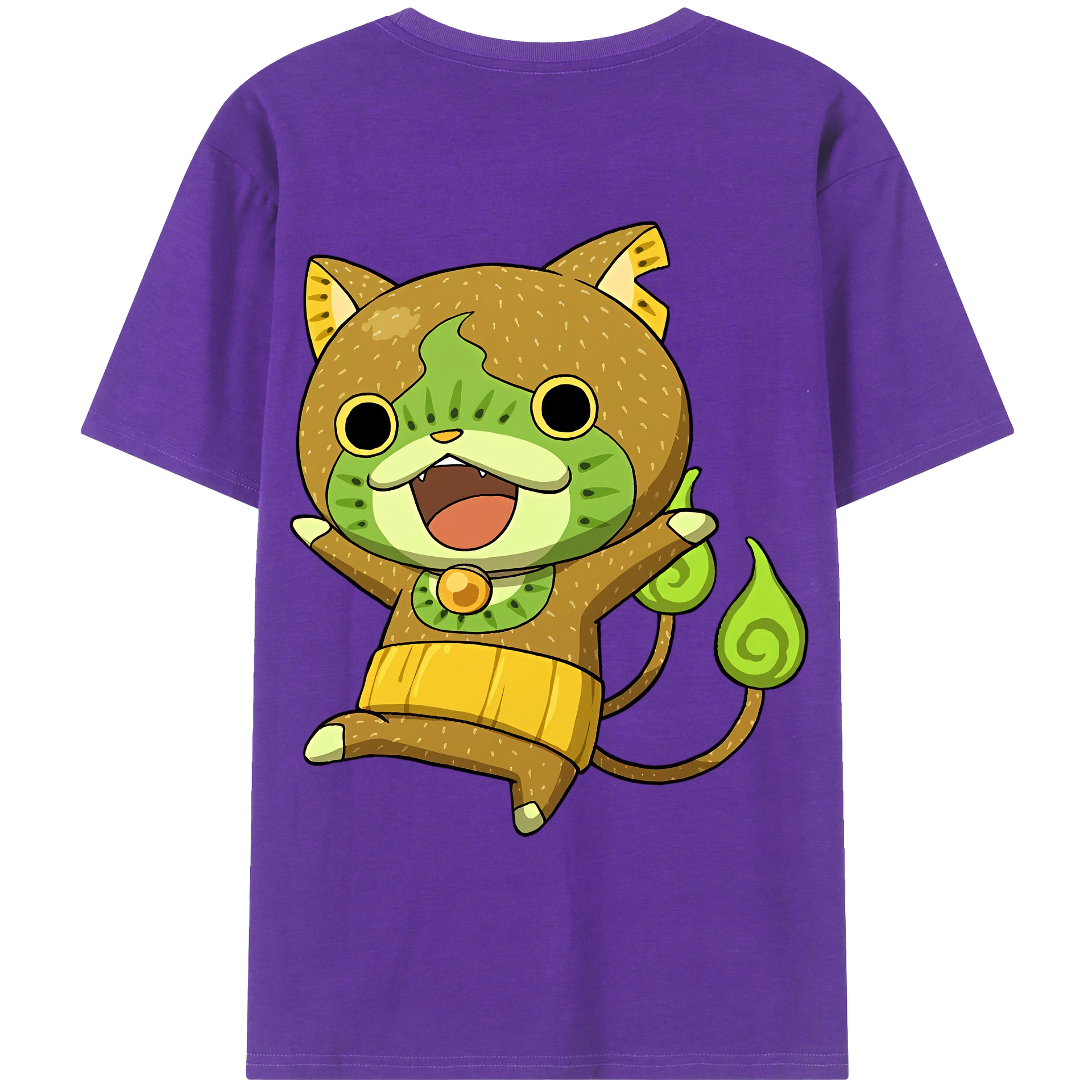 （画像用） 妖怪ウォッチ Yo-kai Watch 綿100％ メンズ半袖Tシャツ（バックプリント） 通気性