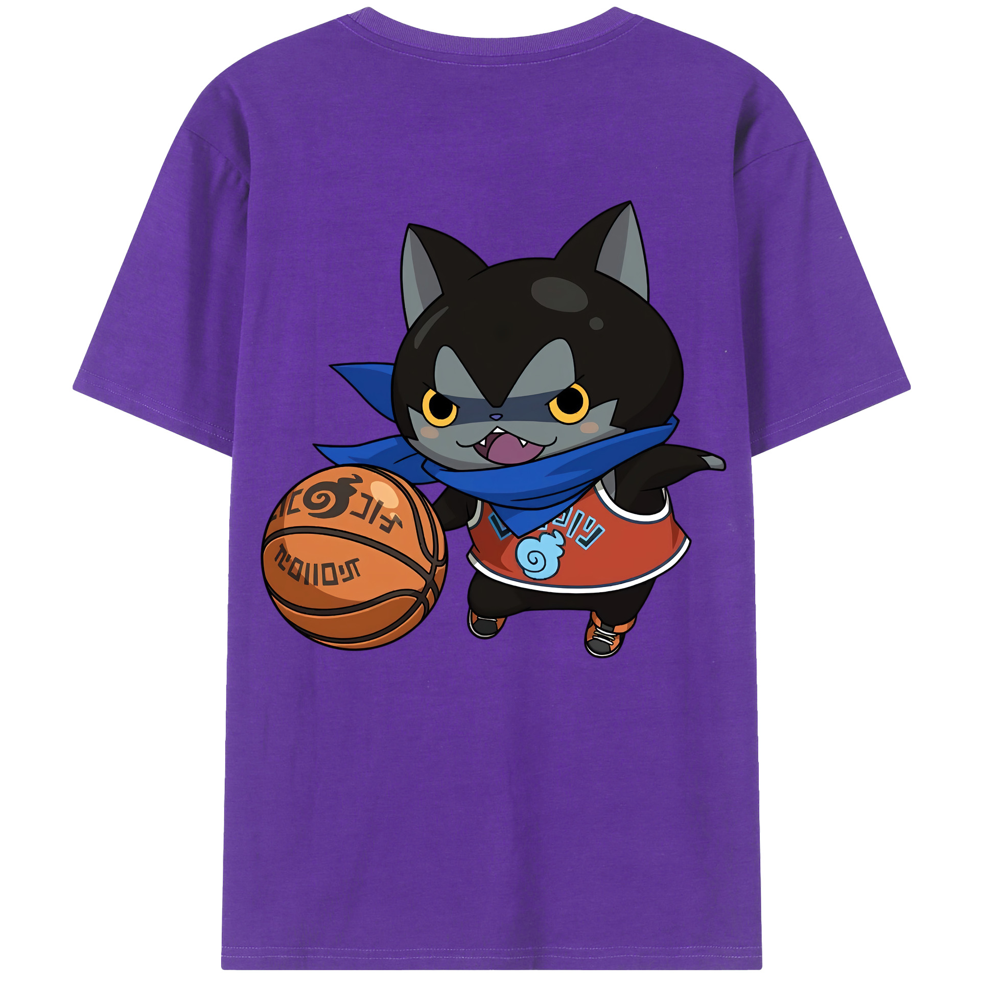 （画像用） 妖怪ウォッチ Yo-kai Watch 綿100％ メンズ半袖Tシャツ（バックプリント） 通気性