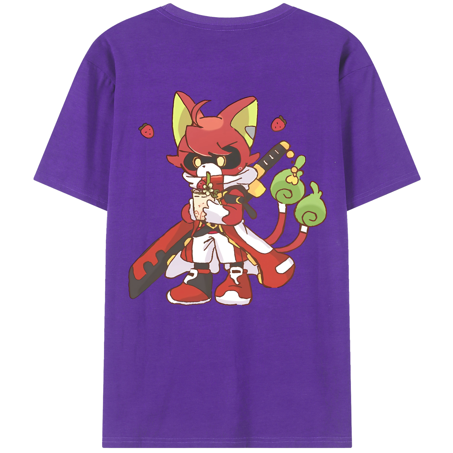 （画像用） 妖怪ウォッチ Yo-kai Watch 綿100％ メンズ半袖Tシャツ（バックプリント） 通気性