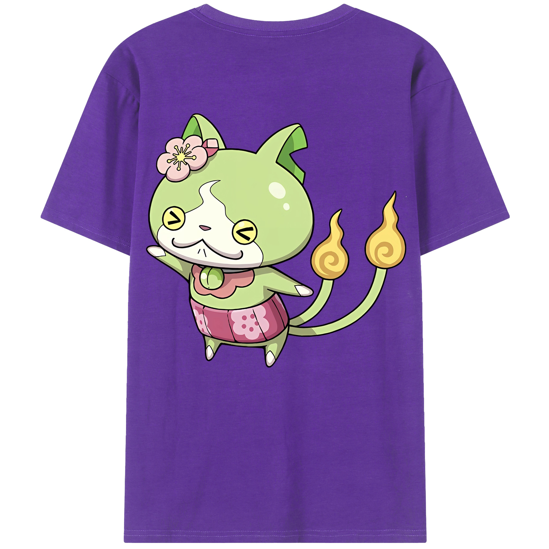 （画像用） 妖怪ウォッチ Yo-kai Watch 綿100％ メンズ半袖Tシャツ（バックプリント） 通気性