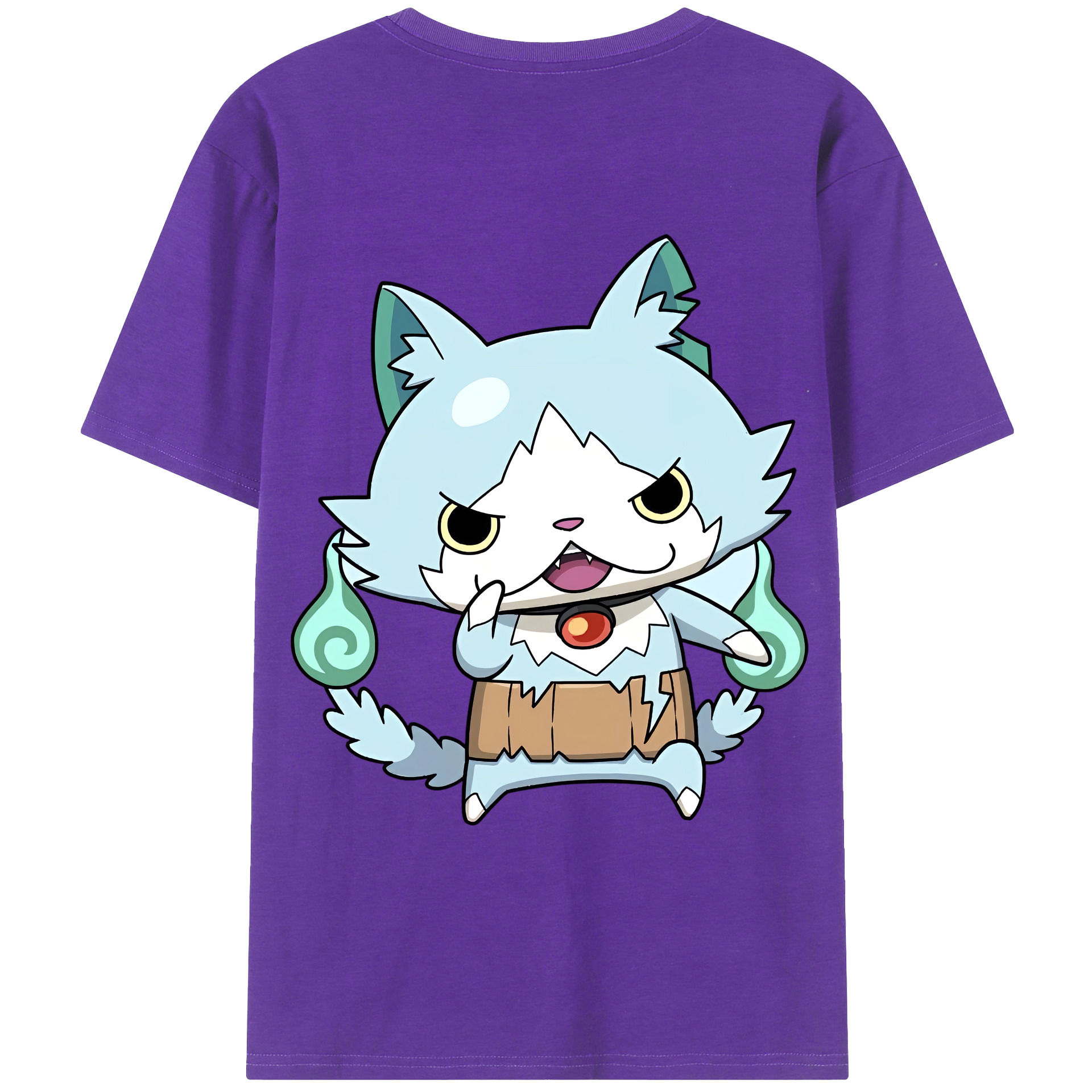 （画像用） 妖怪ウォッチ Yo-kai Watch 綿100％ メンズ半袖Tシャツ（バックプリント） 通気性