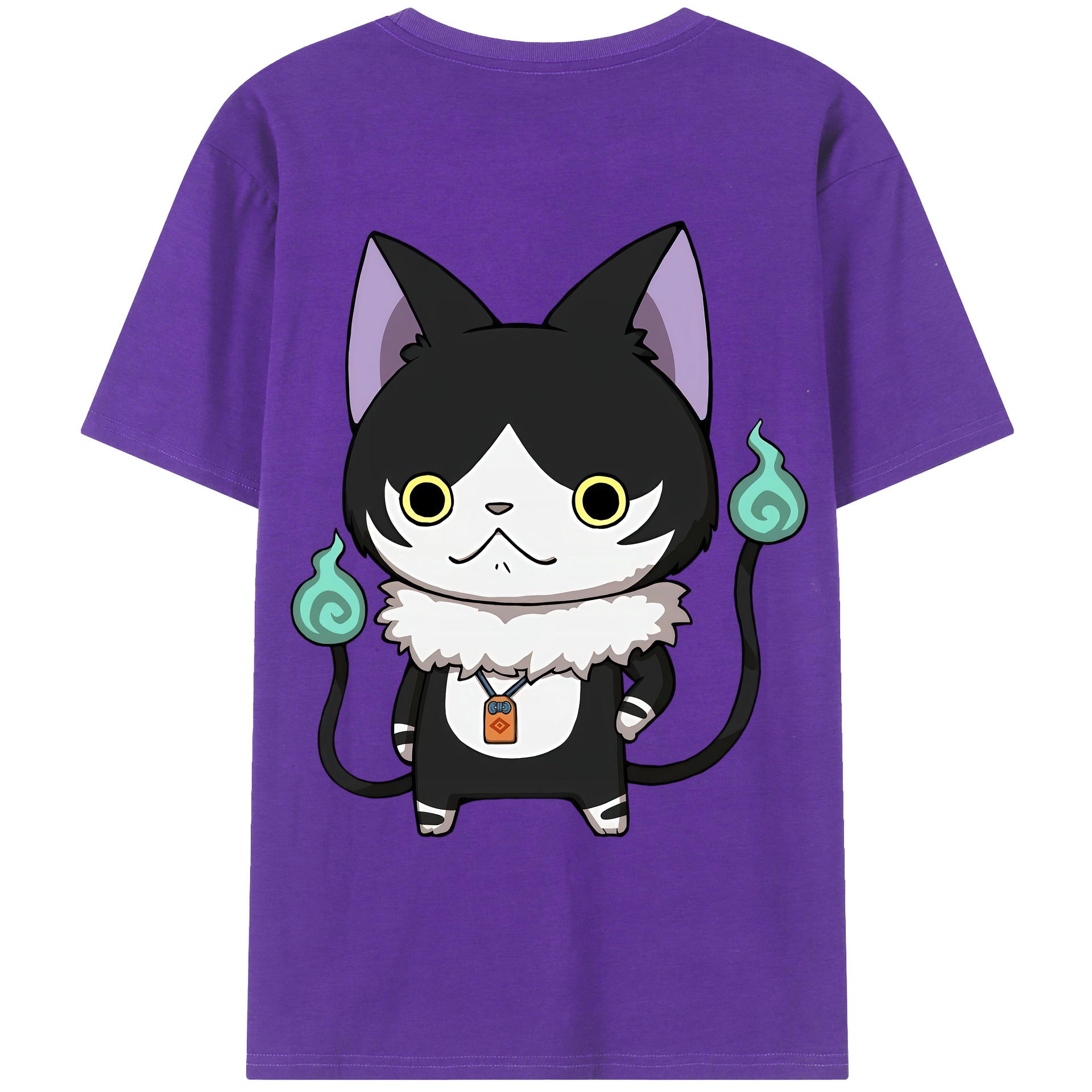 （画像用） 妖怪ウォッチ Yo-kai Watch 綿100％ メンズ半袖Tシャツ（バックプリント） 通気性