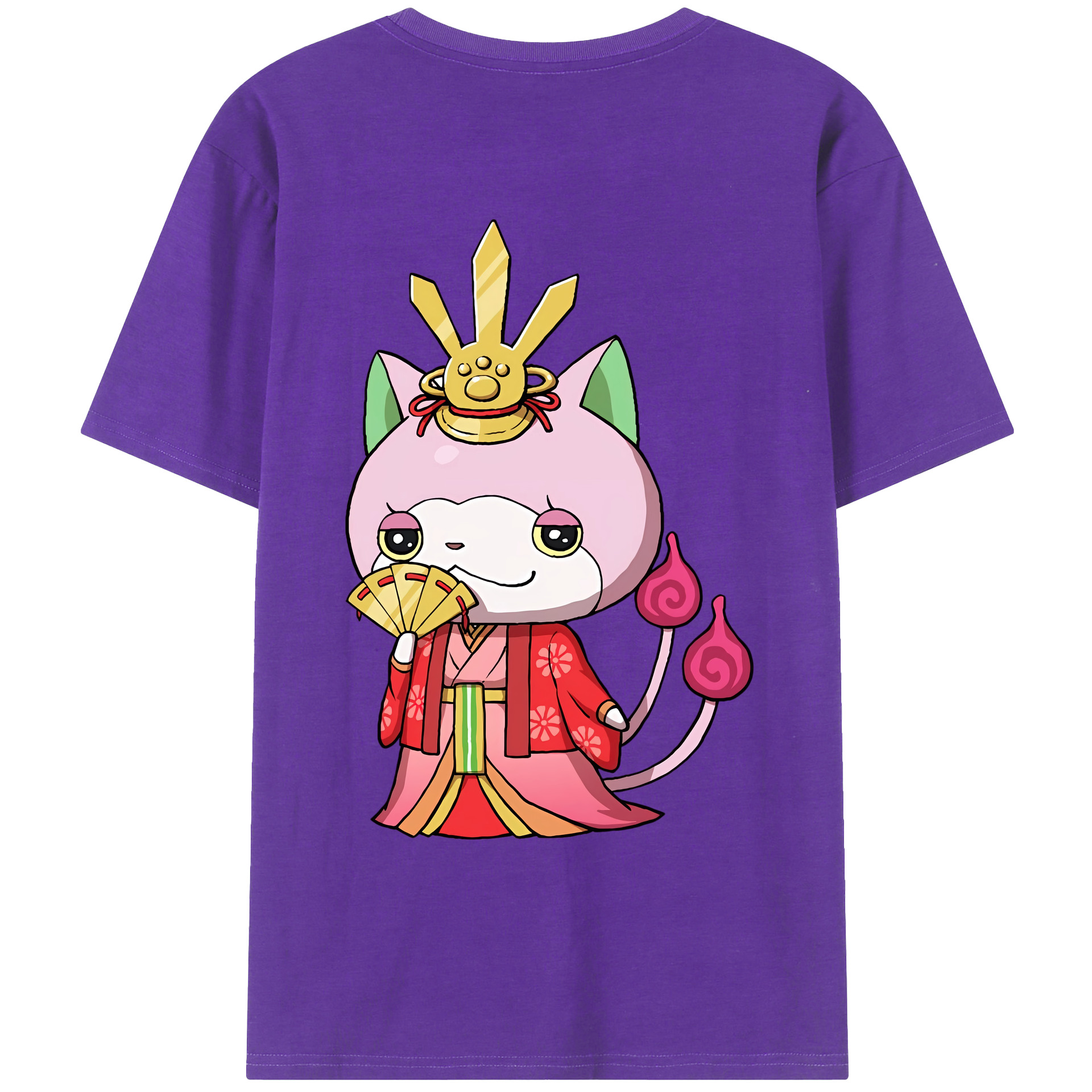 （画像用） 妖怪ウォッチ Yo-kai Watch 綿100％ メンズ半袖Tシャツ（バックプリント） 通気性