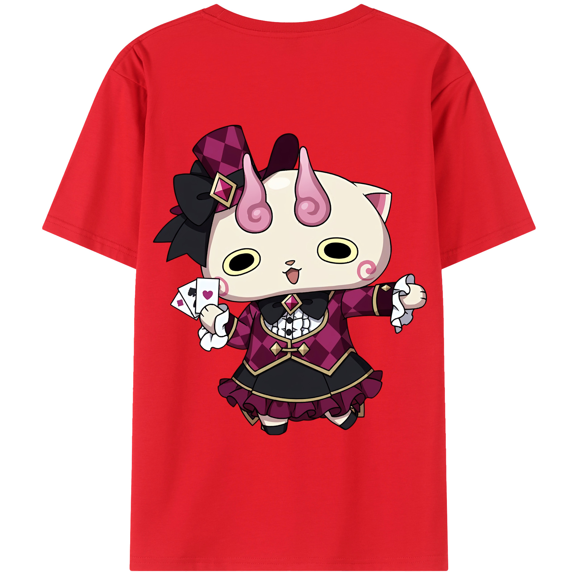 （画像用） 妖怪ウォッチ Yo-kai Watch 綿100％ メンズ半袖Tシャツ（バックプリント） 通気性