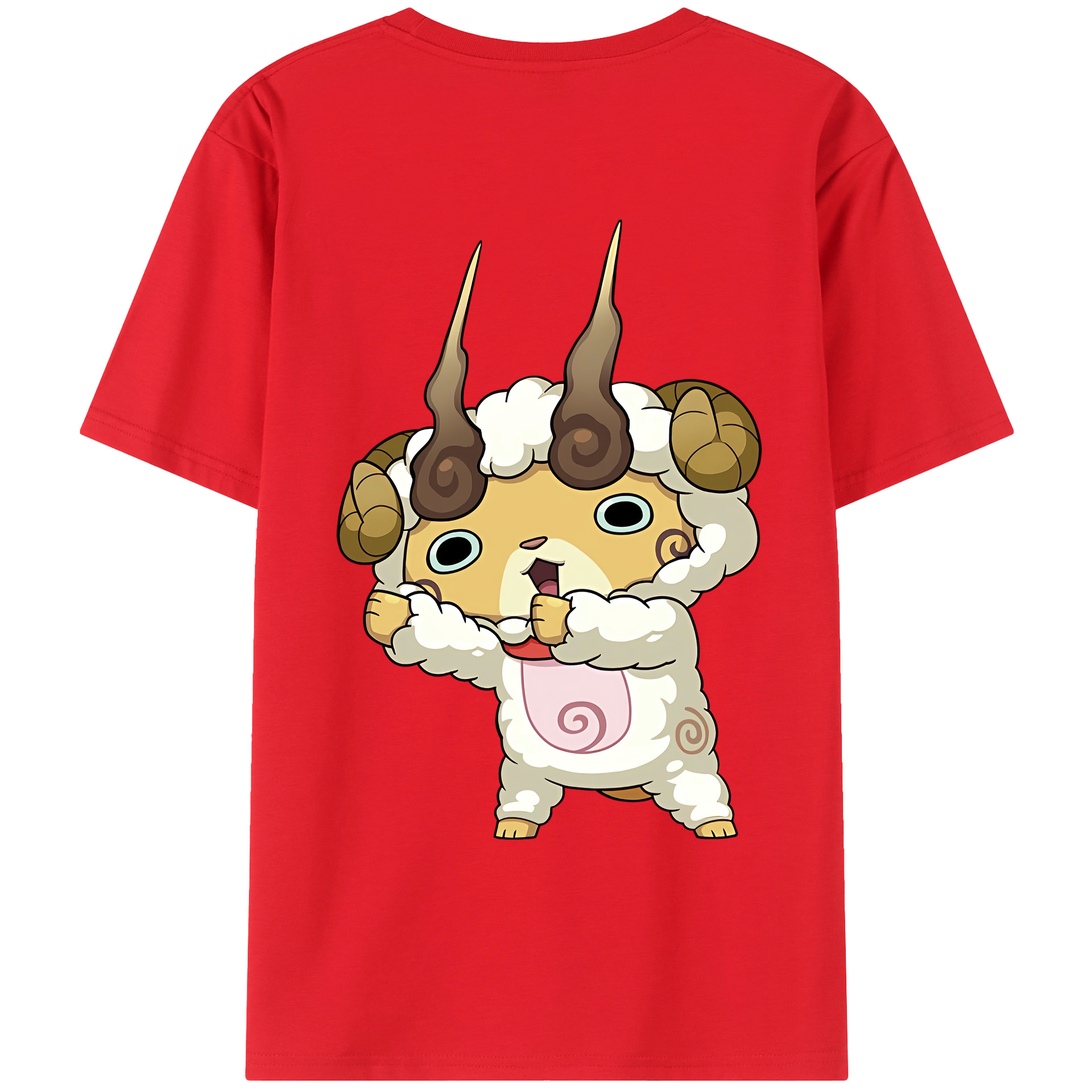 （画像用） 妖怪ウォッチ Yo-kai Watch 綿100％ メンズ半袖Tシャツ（バックプリント） 通気性