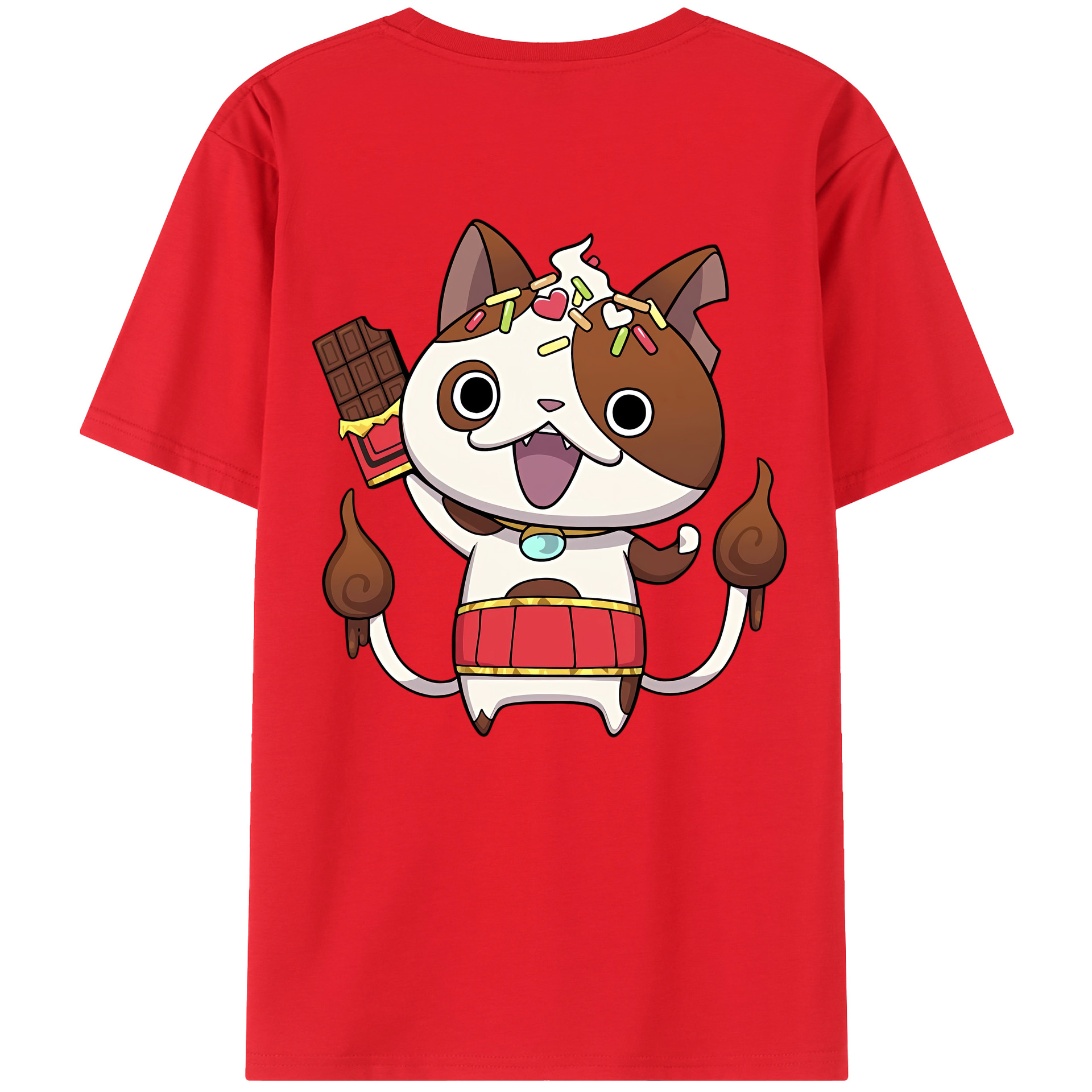 （画像用） 妖怪ウォッチ Yo-kai Watch 綿100％ メンズ半袖Tシャツ（バックプリント） 通気性
