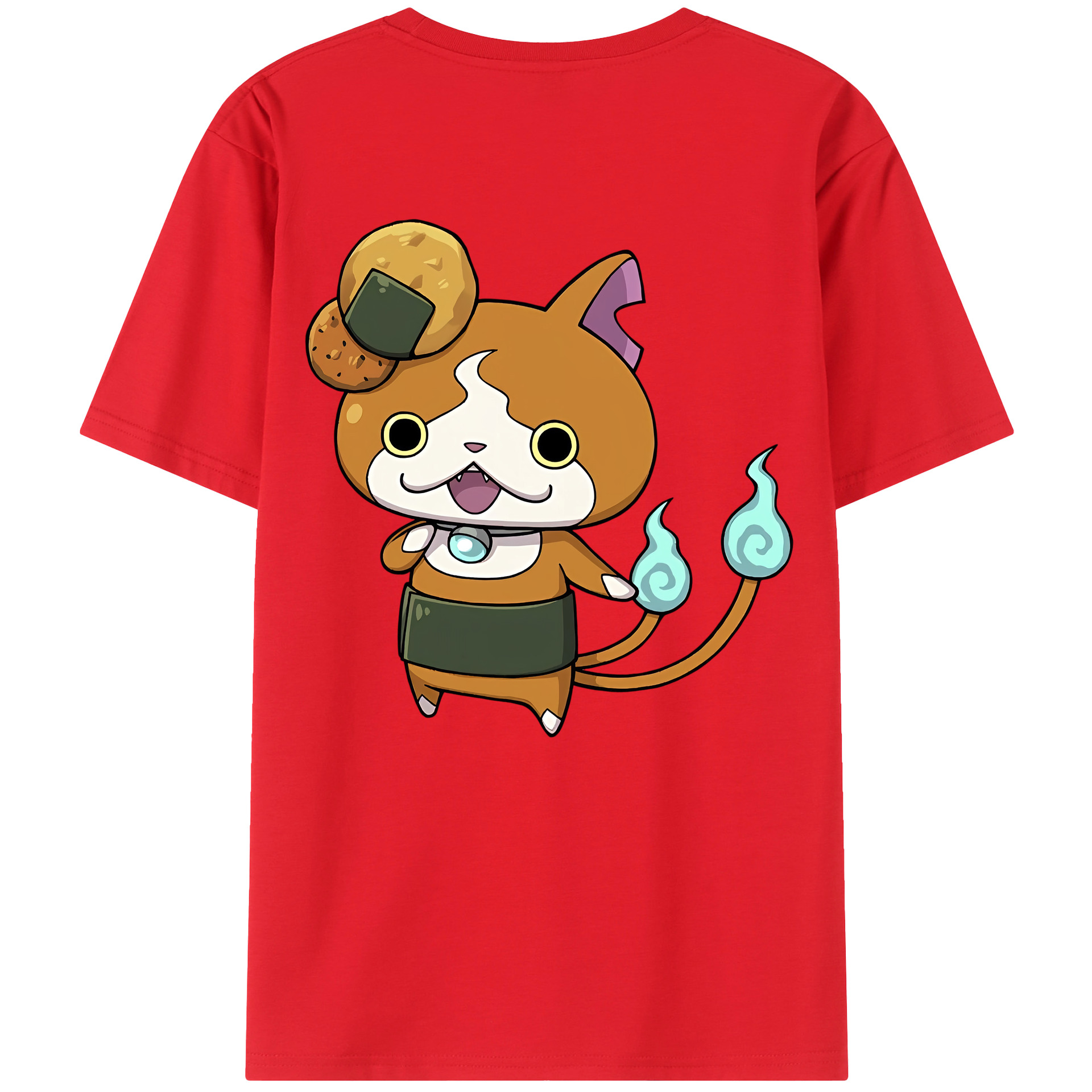 （画像用） 妖怪ウォッチ Yo-kai Watch 綿100％ メンズ半袖Tシャツ（バックプリント） 通気性