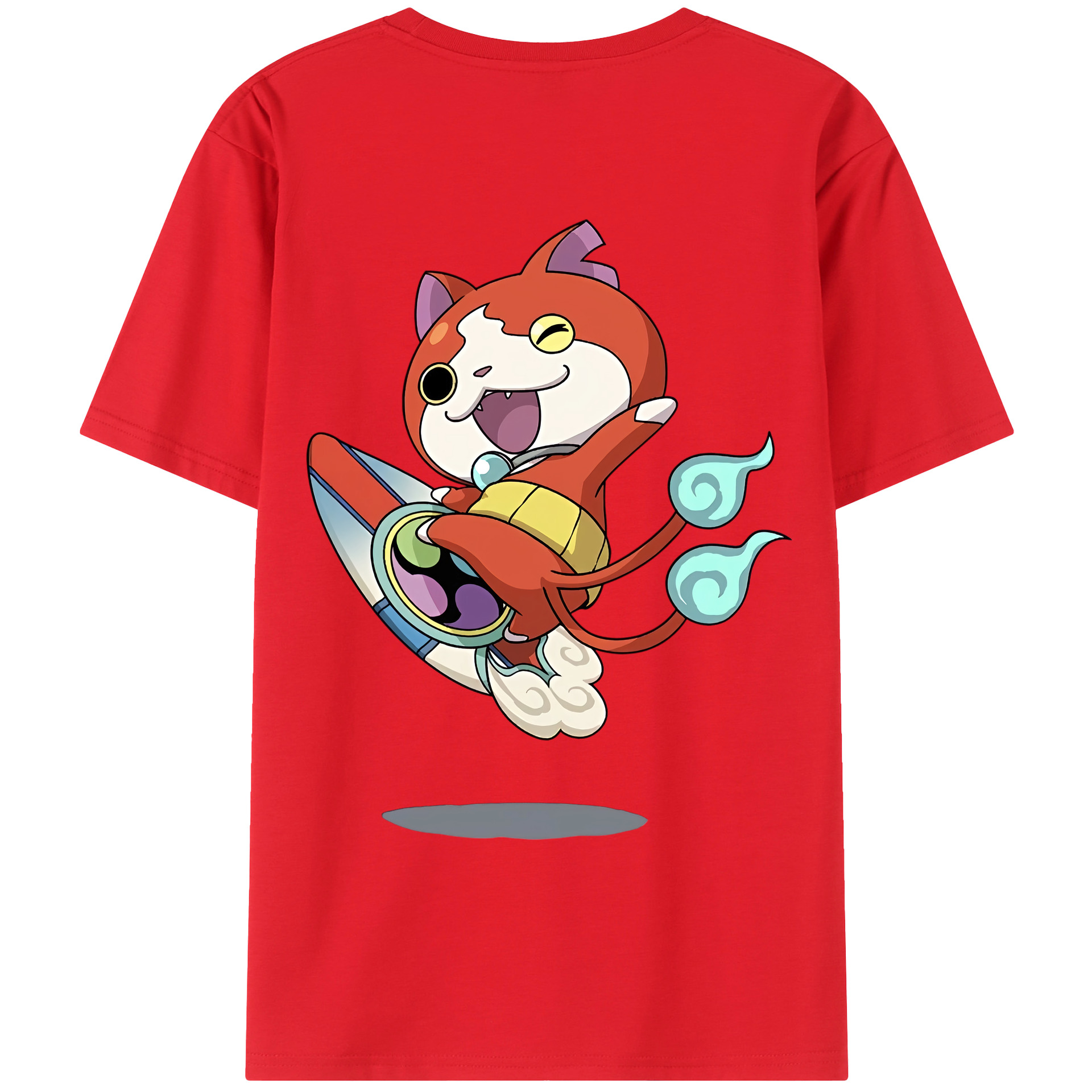 （画像用） 妖怪ウォッチ Yo-kai Watch 綿100％ メンズ半袖Tシャツ（バックプリント） 通気性