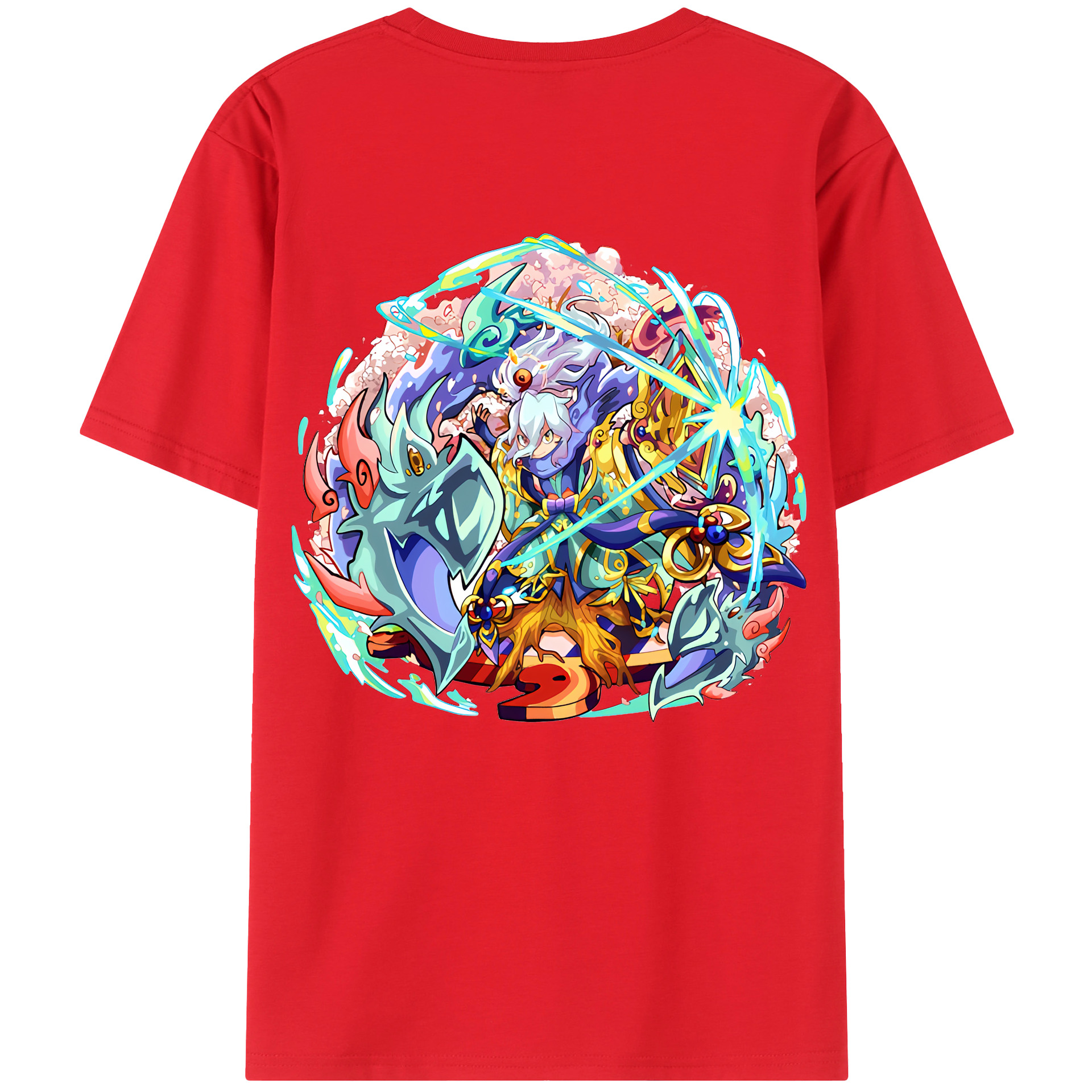 （画像用） 妖怪ウォッチ Yo-kai Watch 綿100％ メンズ半袖Tシャツ（バックプリント） 通気性