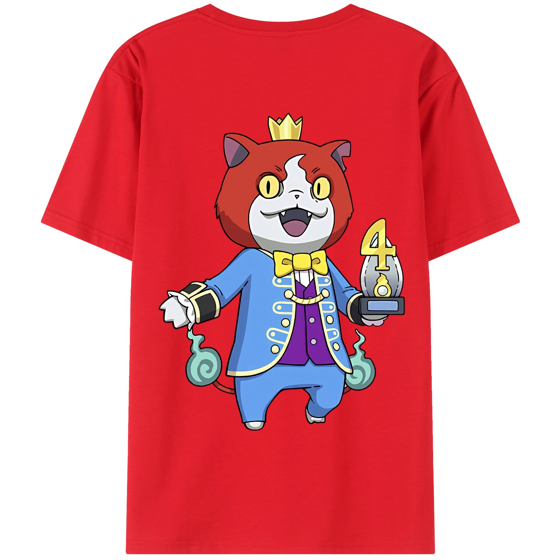 （画像用） 妖怪ウォッチ Yo-kai Watch 綿100％ メンズ半袖Tシャツ（バックプリント） 通気性