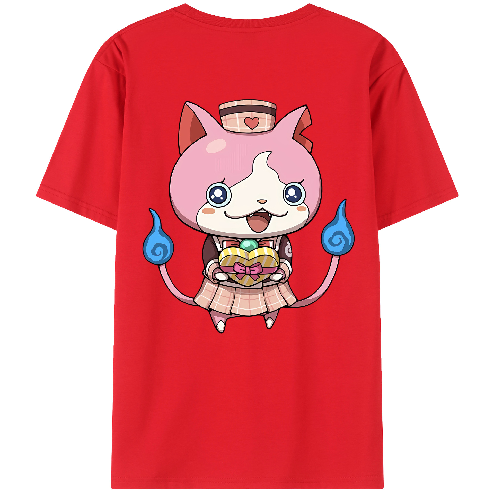（画像用） 妖怪ウォッチ Yo-kai Watch 綿100％ メンズ半袖Tシャツ（バックプリント） 通気性