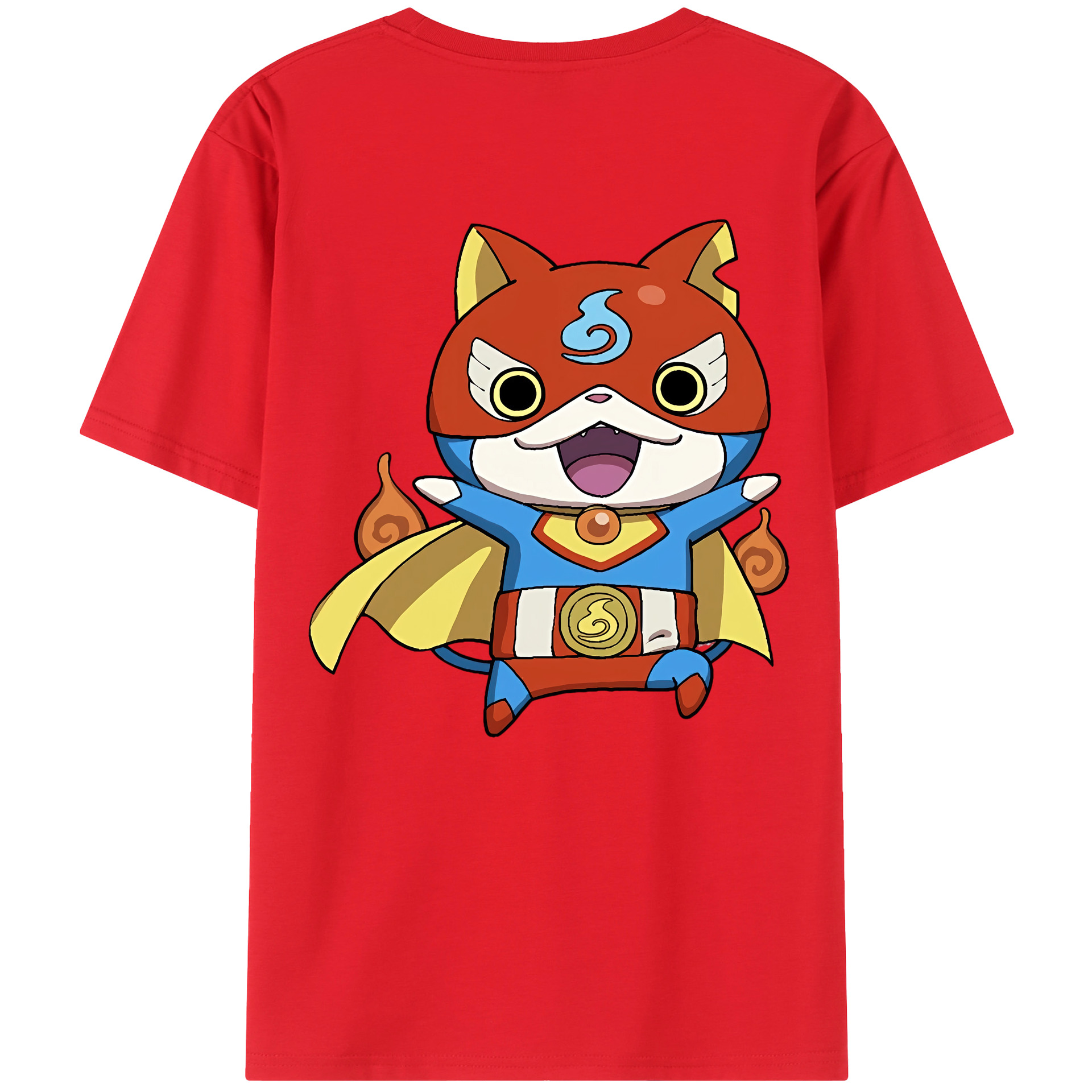 （画像用） 妖怪ウォッチ Yo-kai Watch 綿100％ メンズ半袖Tシャツ（バックプリント） 通気性