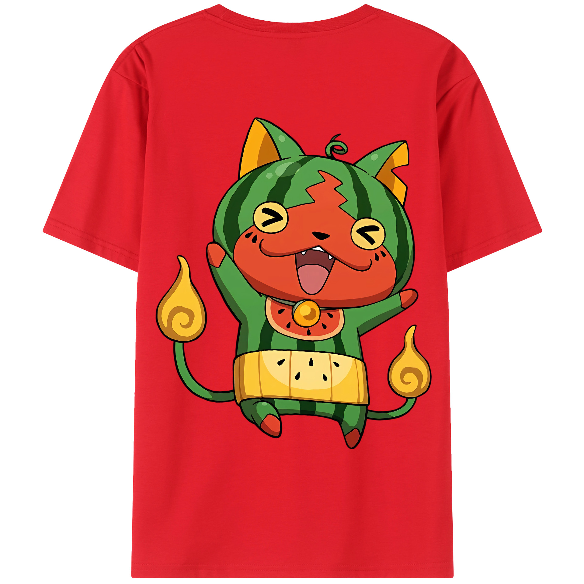 （画像用） 妖怪ウォッチ Yo-kai Watch 綿100％ メンズ半袖Tシャツ（バックプリント） 通気性