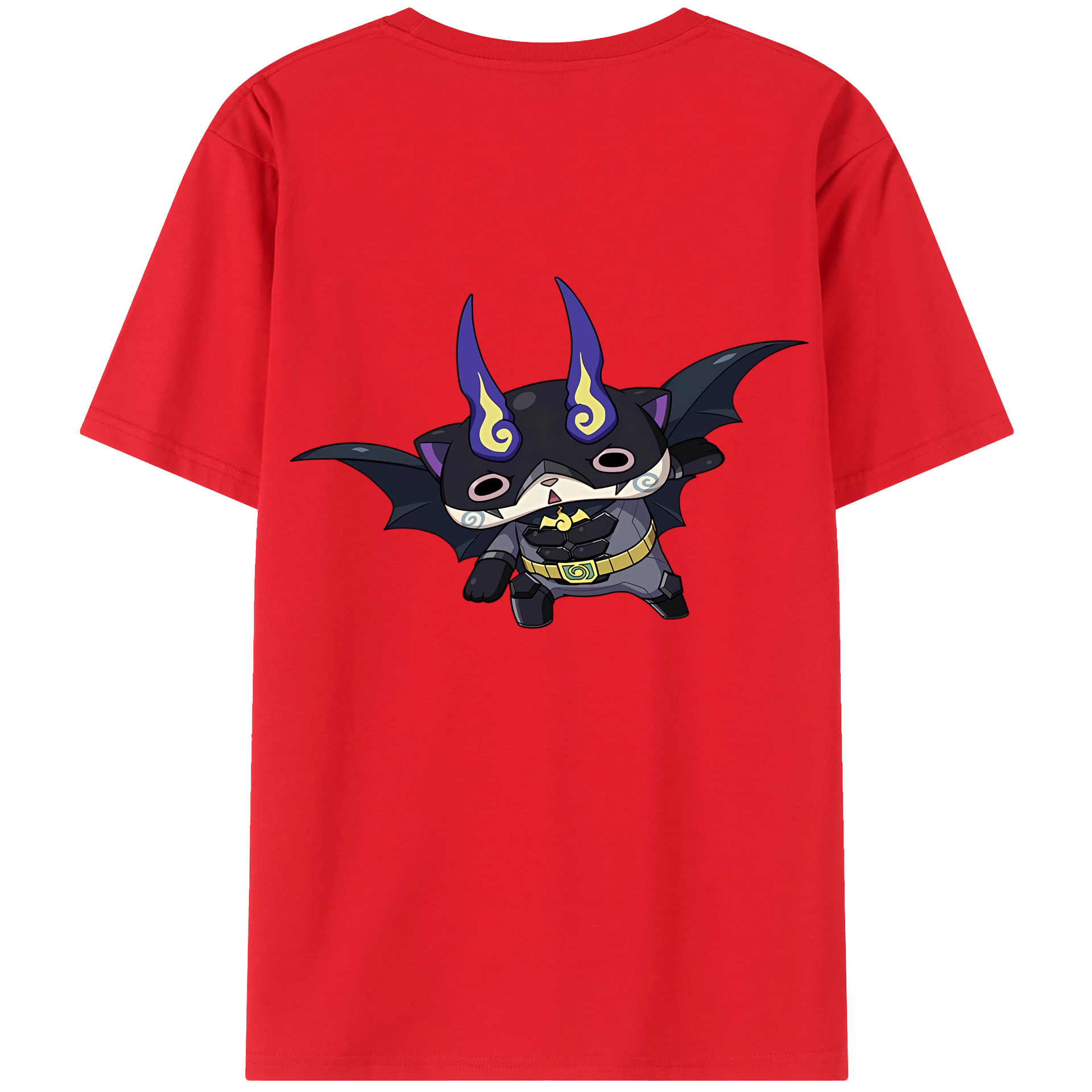 （画像用） 妖怪ウォッチ Yo-kai Watch 綿100％ メンズ半袖Tシャツ（バックプリント） 通気性