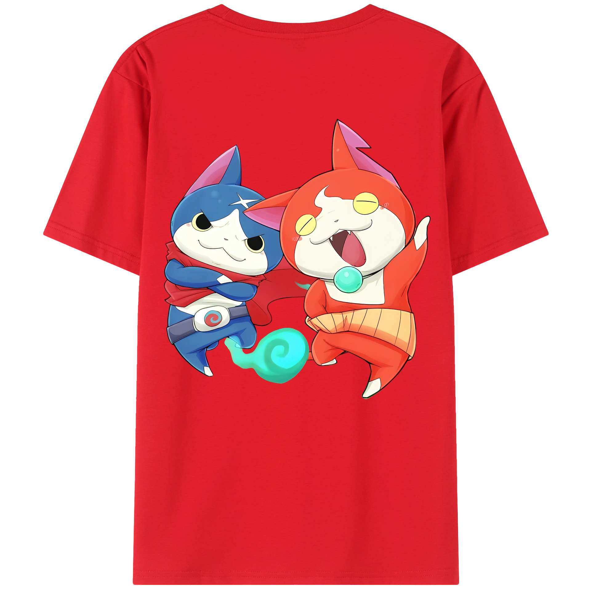 （画像用） 妖怪ウォッチ Yo-kai Watch 綿100％ メンズ半袖Tシャツ（バックプリント） 通気性
