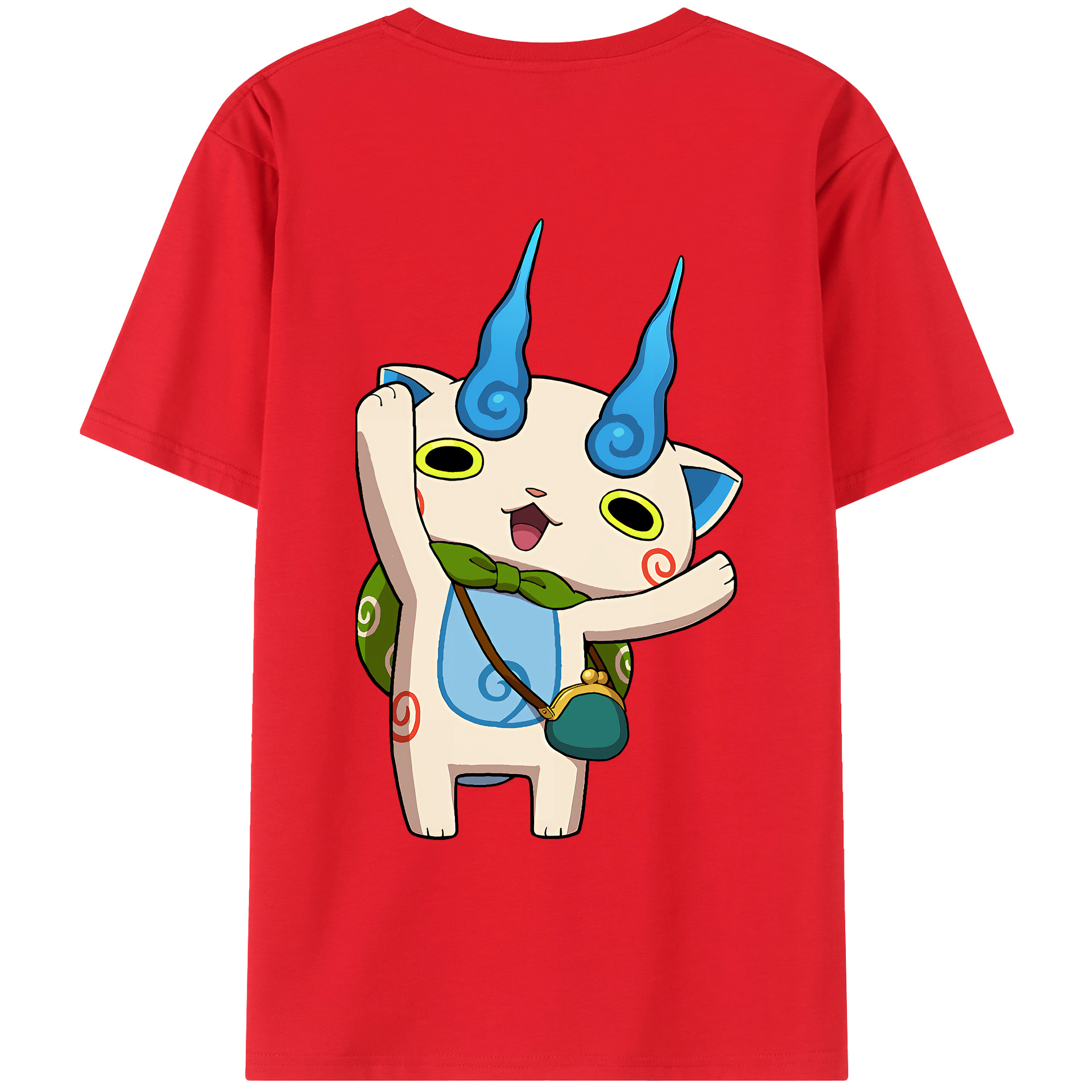 （画像用） 妖怪ウォッチ Yo-kai Watch 綿100％ メンズ半袖Tシャツ（バックプリント） 通気性
