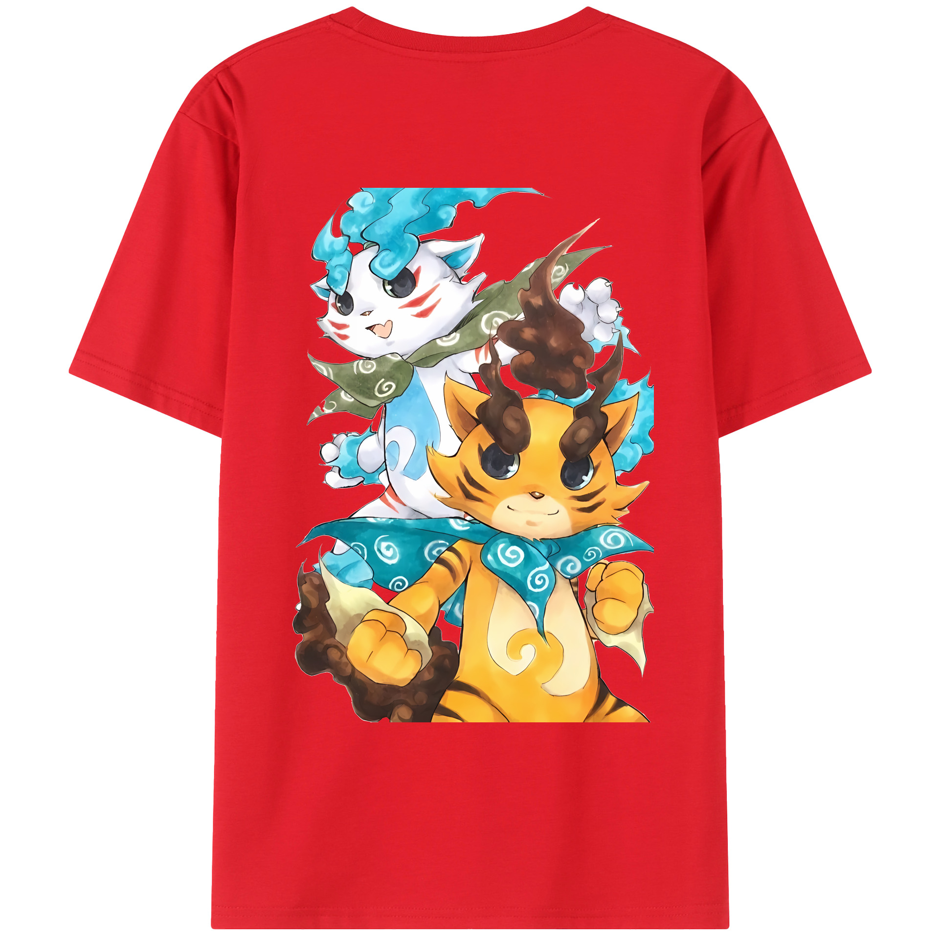 （画像用） 妖怪ウォッチ Yo-kai Watch 綿100％ メンズ半袖Tシャツ（バックプリント） 通気性