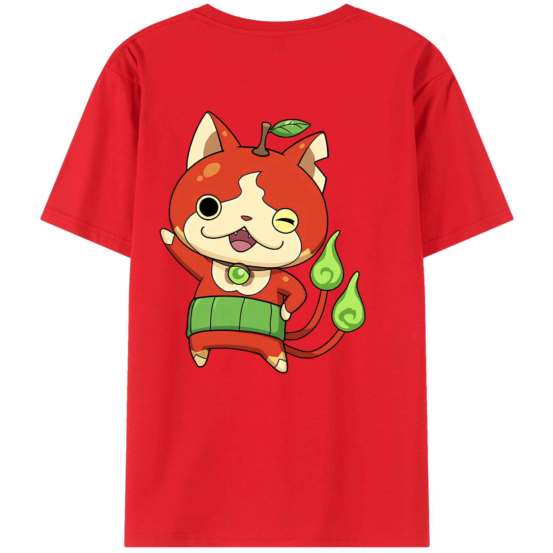 （画像用） 妖怪ウォッチ Yo-kai Watch 綿100％ メンズ半袖Tシャツ（バックプリント） 通気性