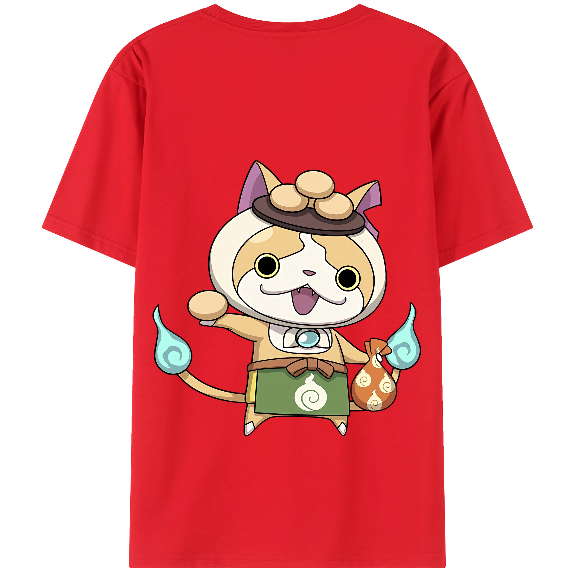 （画像用） 妖怪ウォッチ Yo-kai Watch 綿100％ メンズ半袖Tシャツ（バックプリント） 通気性