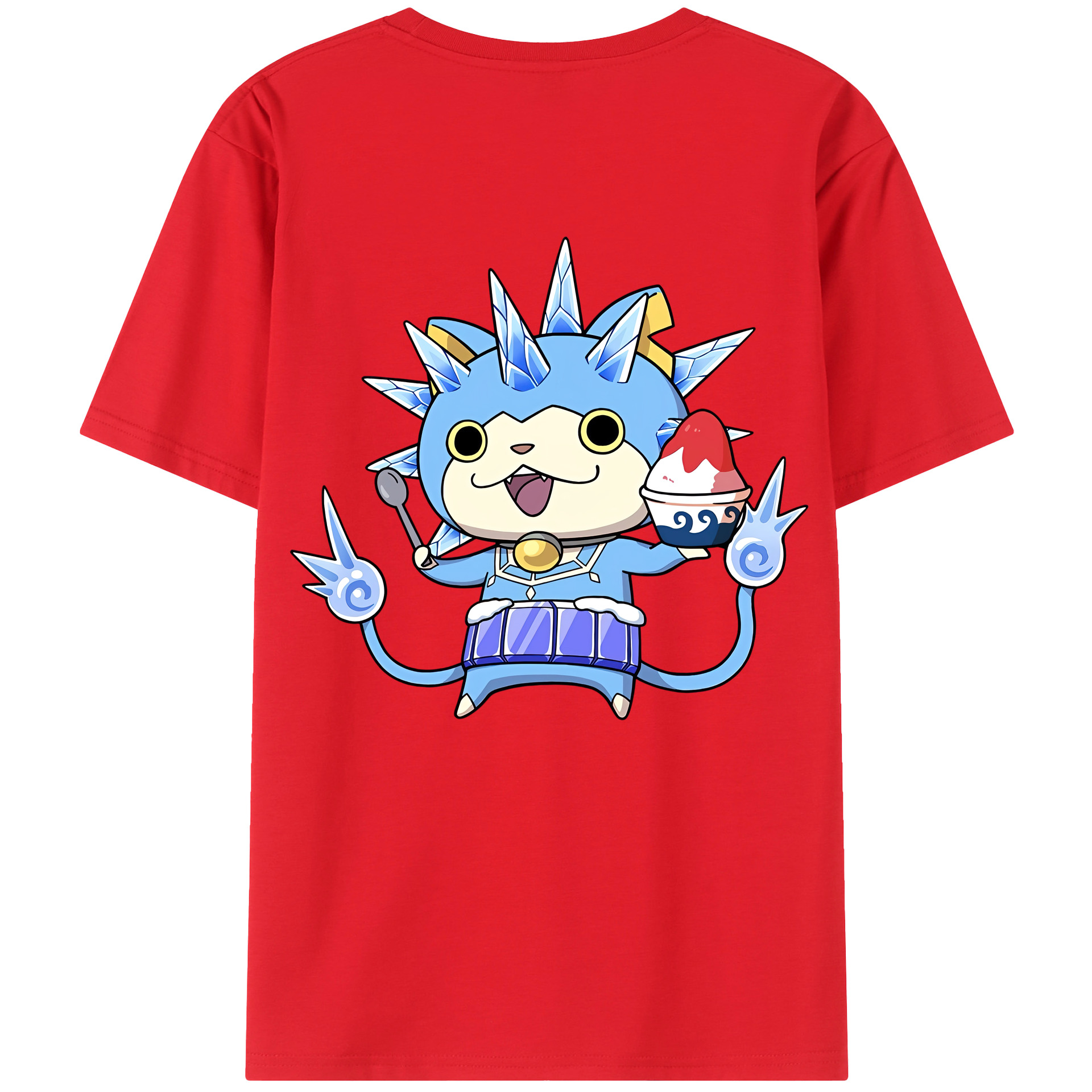 （画像用） 妖怪ウォッチ Yo-kai Watch 綿100％ メンズ半袖Tシャツ（バックプリント） 通気性