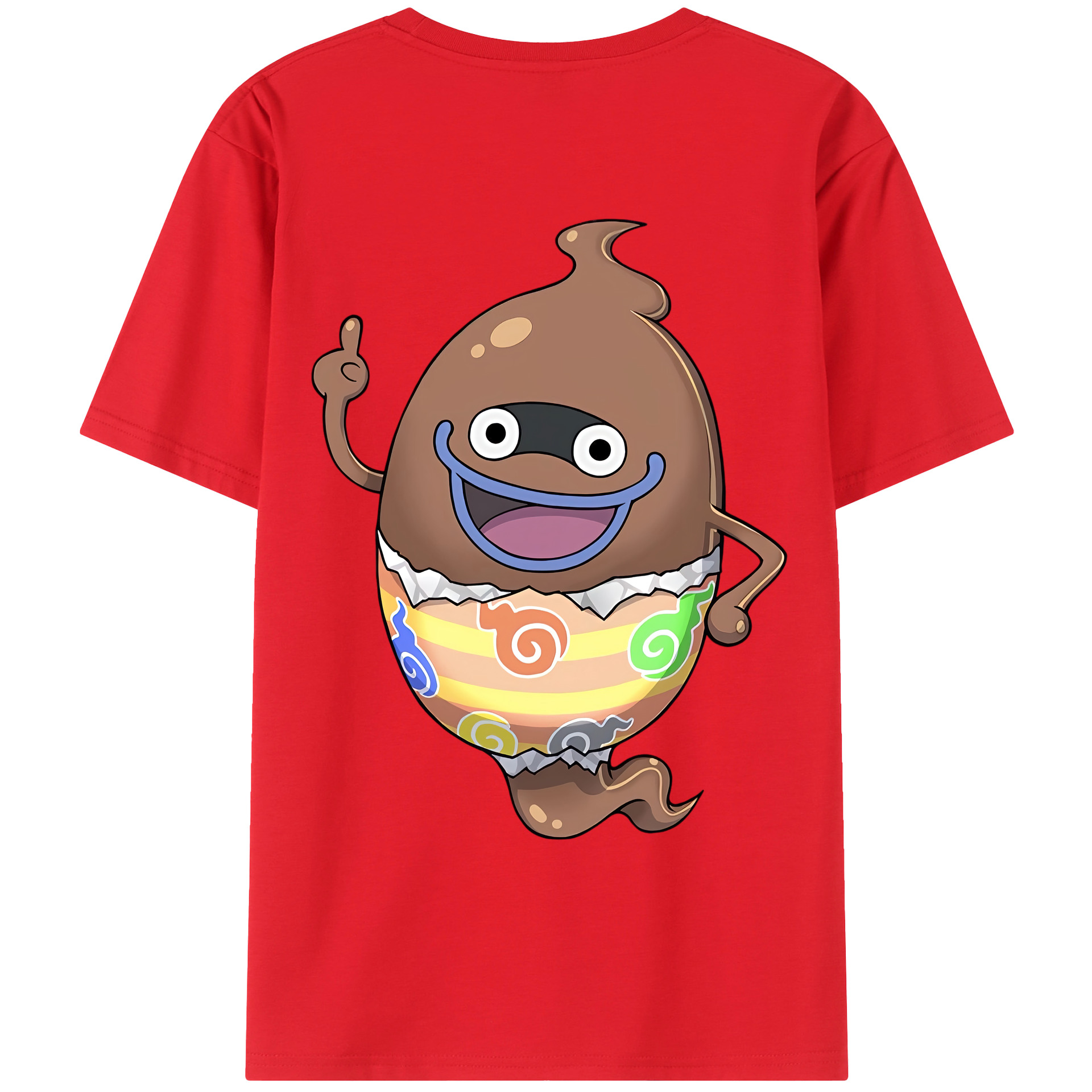 （画像用） 妖怪ウォッチ Yo-kai Watch 綿100％ メンズ半袖Tシャツ（バックプリント） 通気性