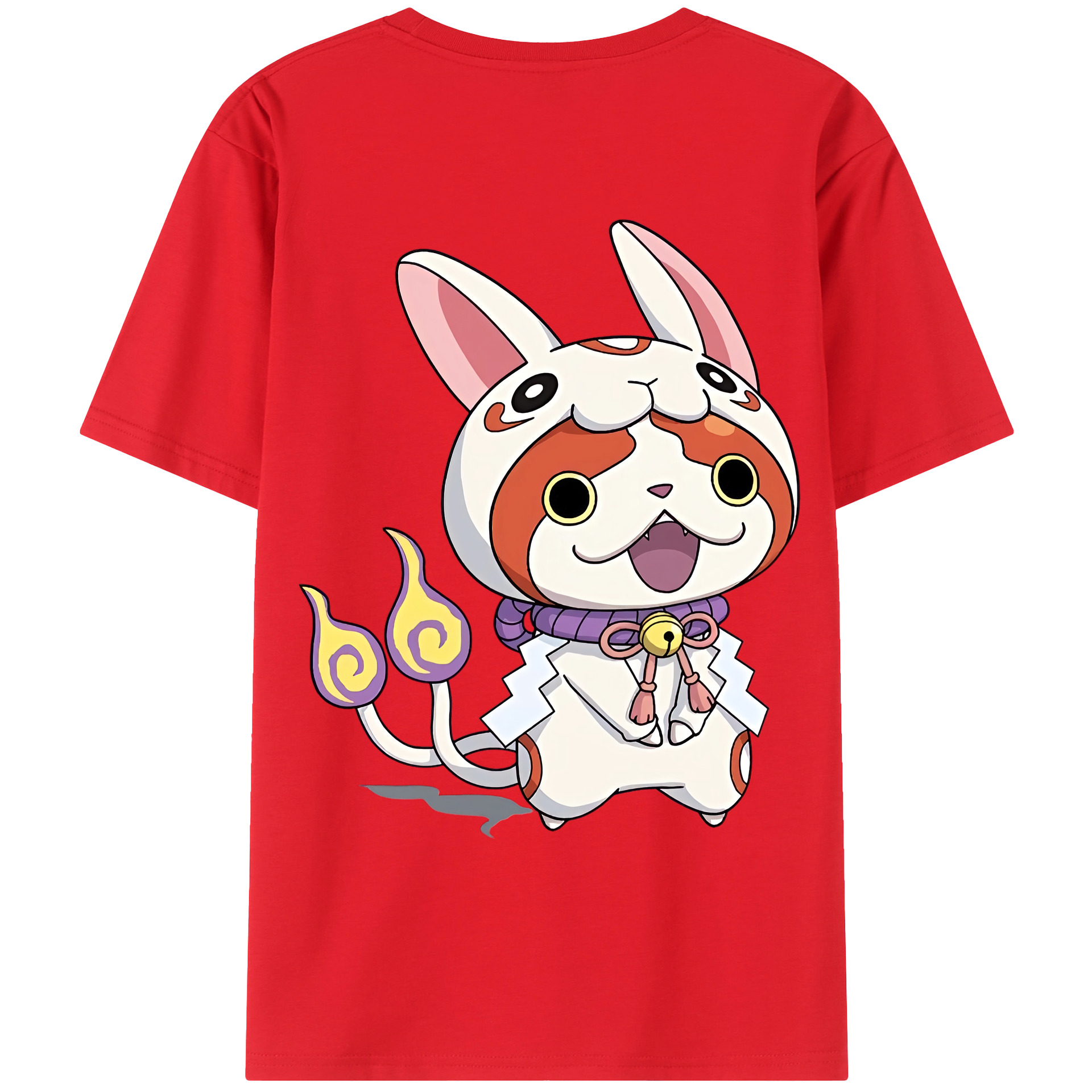（画像用） 妖怪ウォッチ Yo-kai Watch 綿100％ メンズ半袖Tシャツ（バックプリント） 通気性