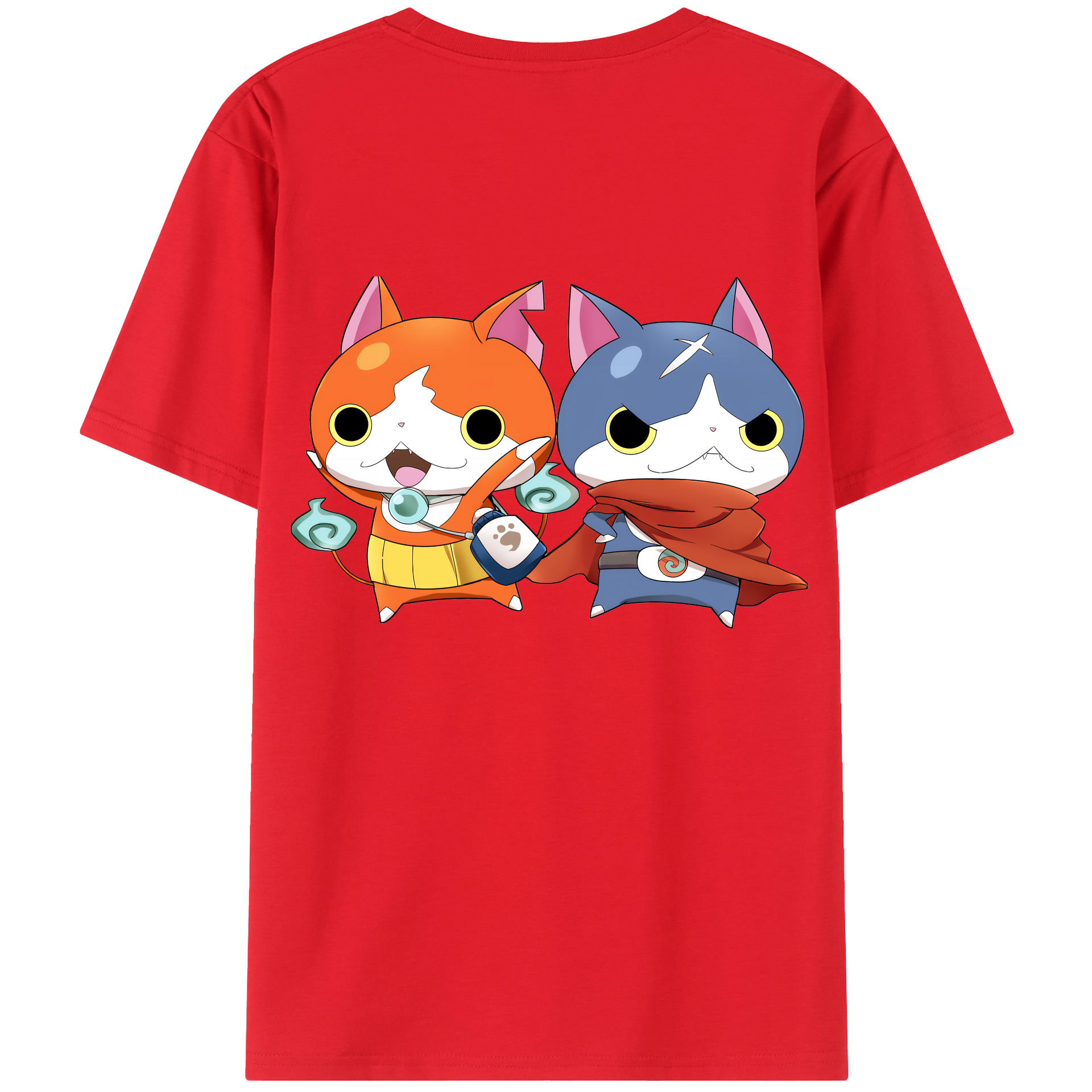 （画像用） 妖怪ウォッチ Yo-kai Watch 綿100％ メンズ半袖Tシャツ（バックプリント） 通気性