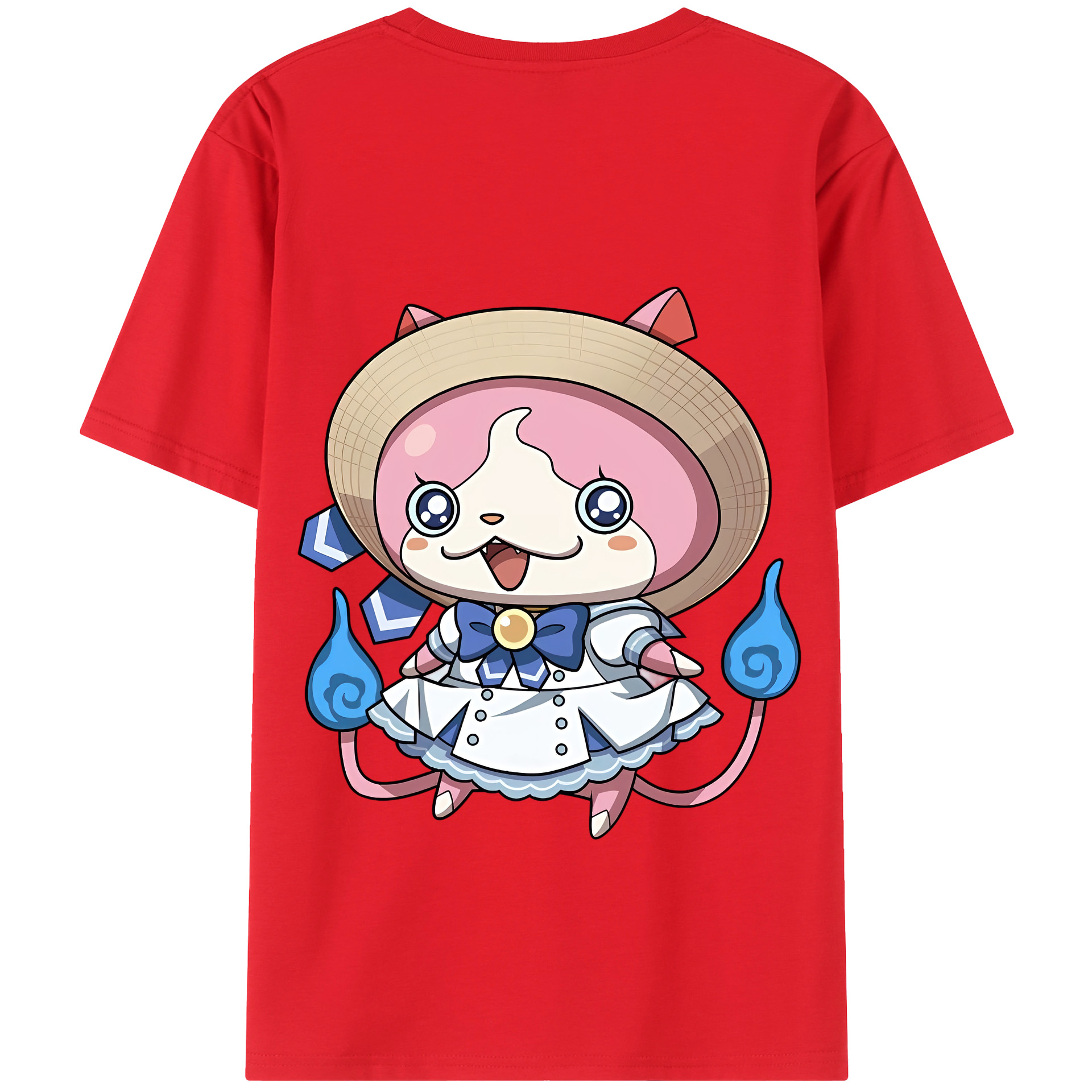 （画像用） 妖怪ウォッチ Yo-kai Watch 綿100％ メンズ半袖Tシャツ（バックプリント） 通気性