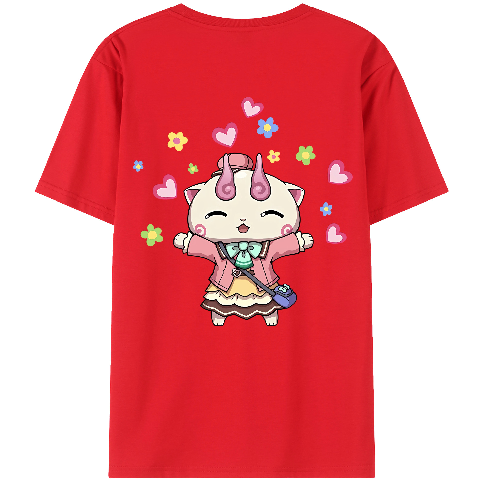 （画像用） 妖怪ウォッチ Yo-kai Watch 綿100％ メンズ半袖Tシャツ（バックプリント） 通気性