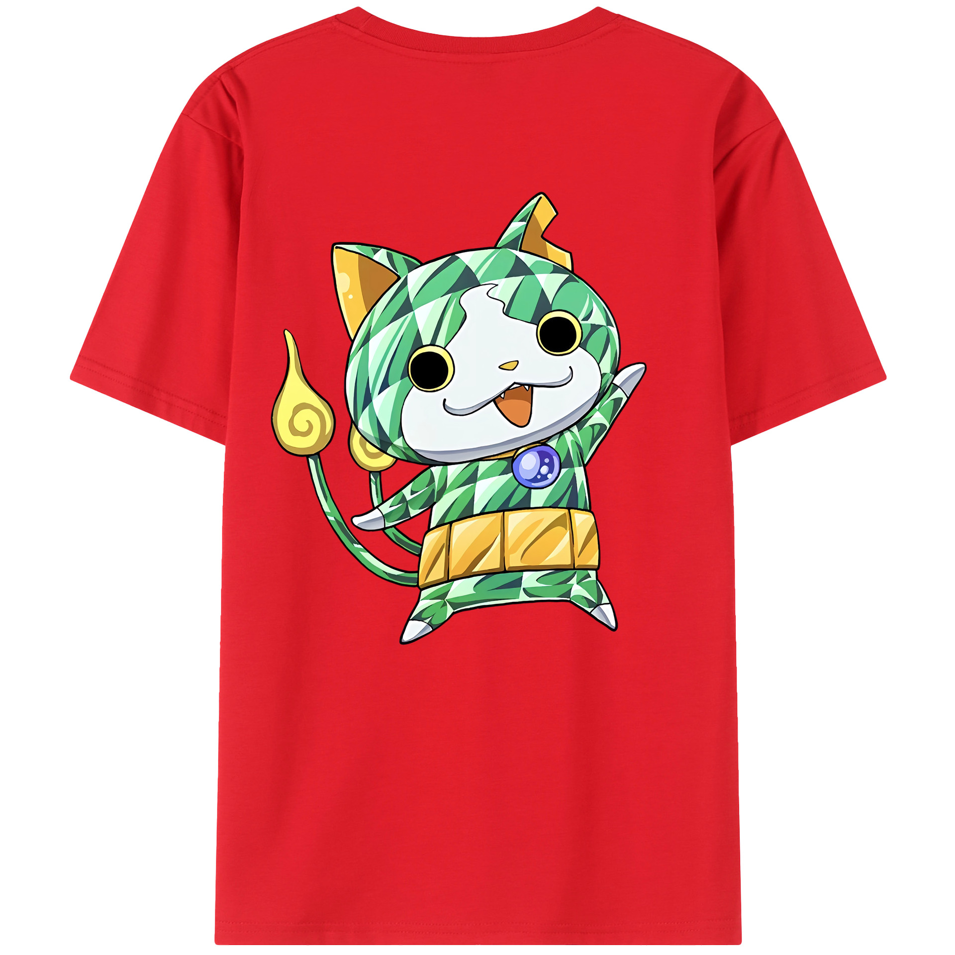 （画像用） 妖怪ウォッチ Yo-kai Watch 綿100％ メンズ半袖Tシャツ（バックプリント） 通気性
