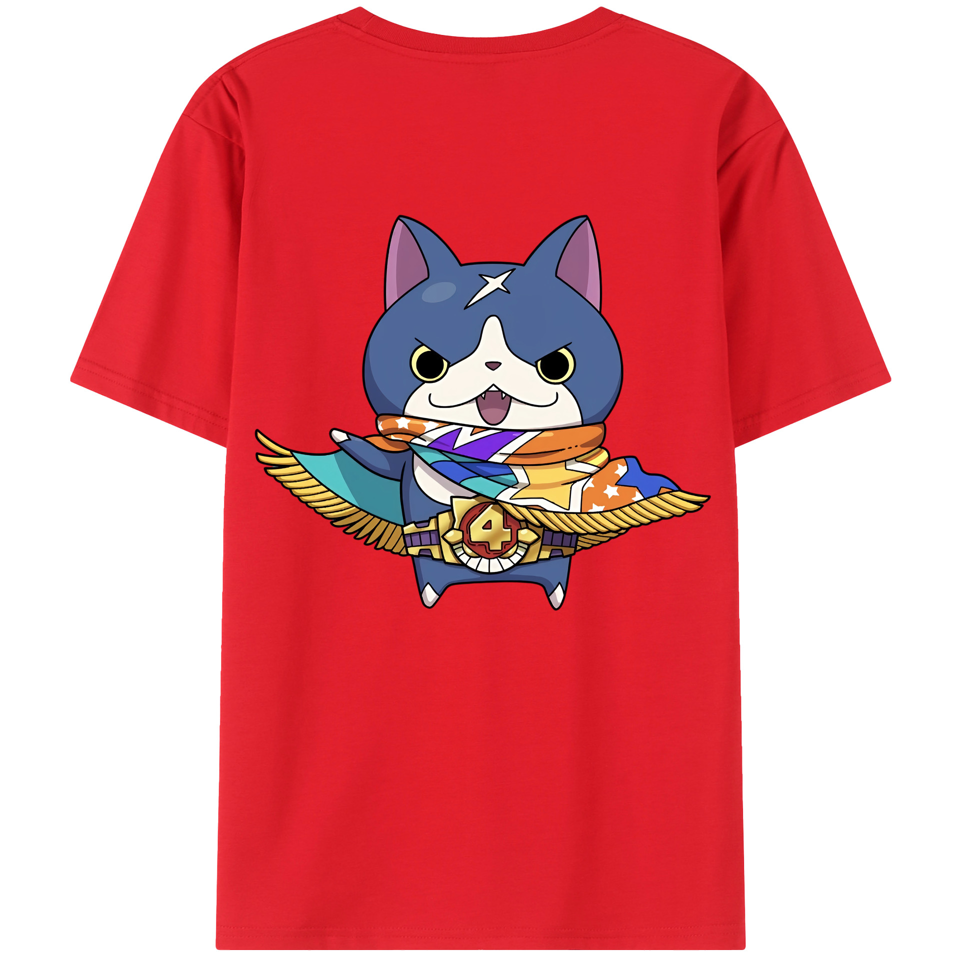 （画像用） 妖怪ウォッチ Yo-kai Watch 綿100％ メンズ半袖Tシャツ（バックプリント） 通気性