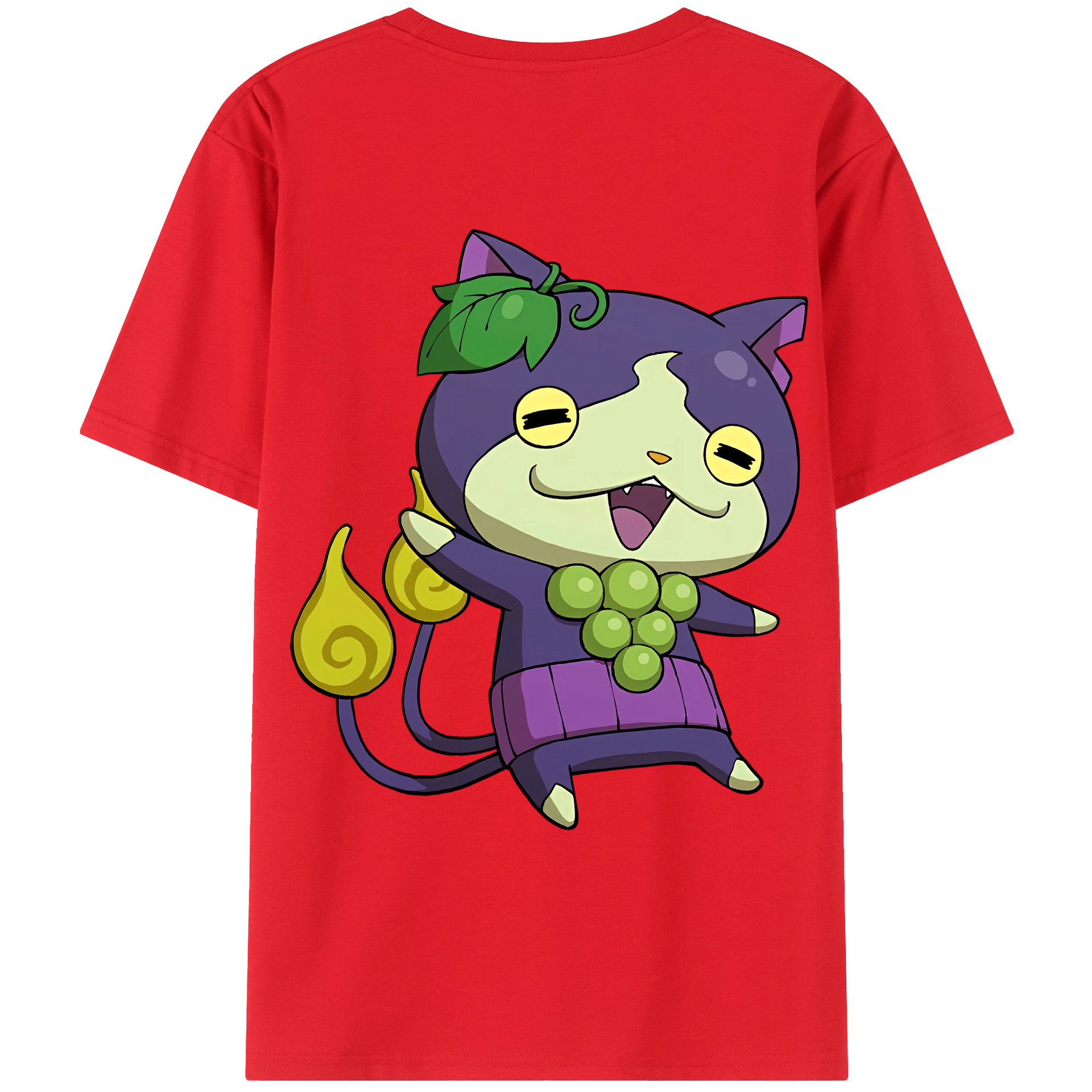 （画像用） 妖怪ウォッチ Yo-kai Watch 綿100％ メンズ半袖Tシャツ（バックプリント） 通気性