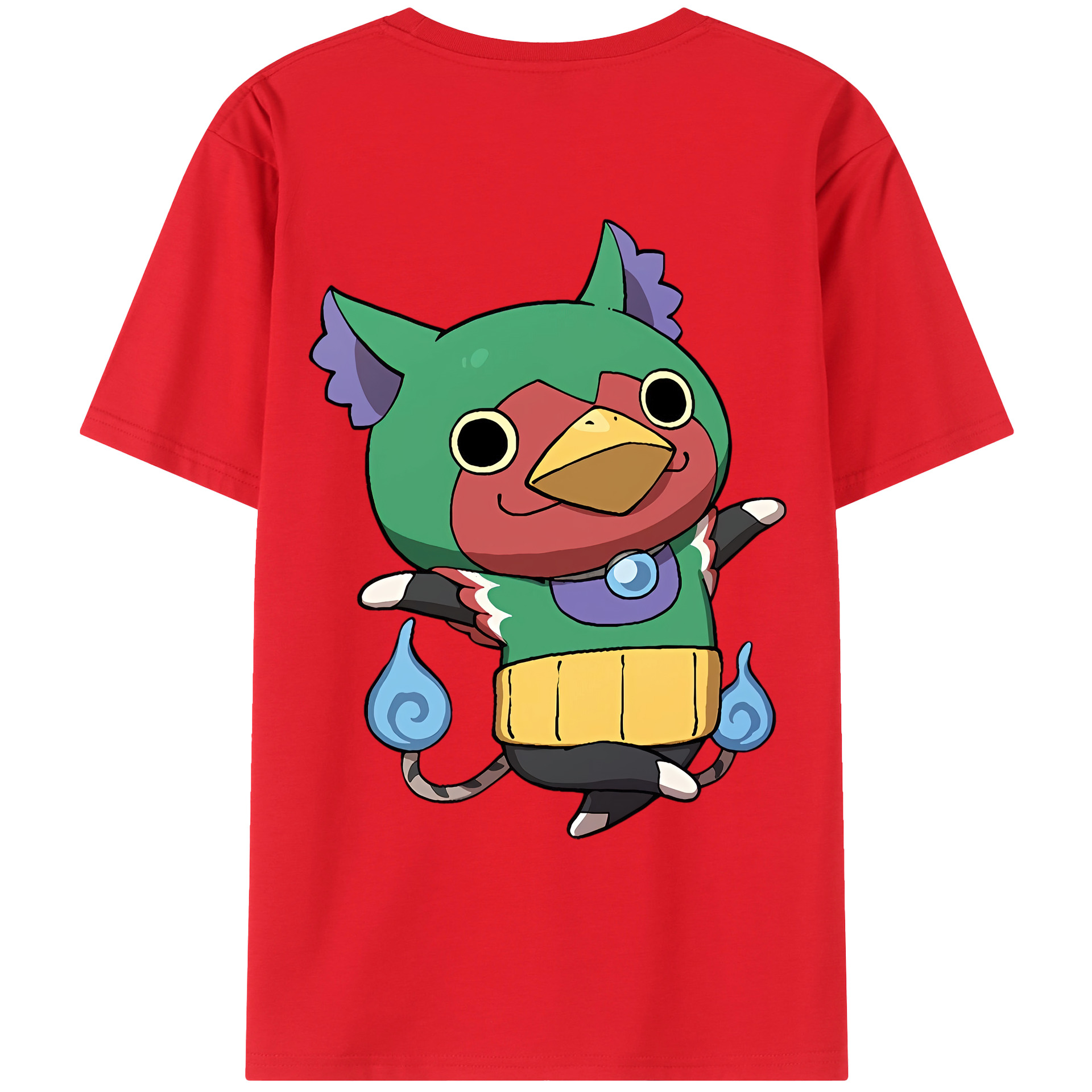 （画像用） 妖怪ウォッチ Yo-kai Watch 綿100％ メンズ半袖Tシャツ（バックプリント） 通気性