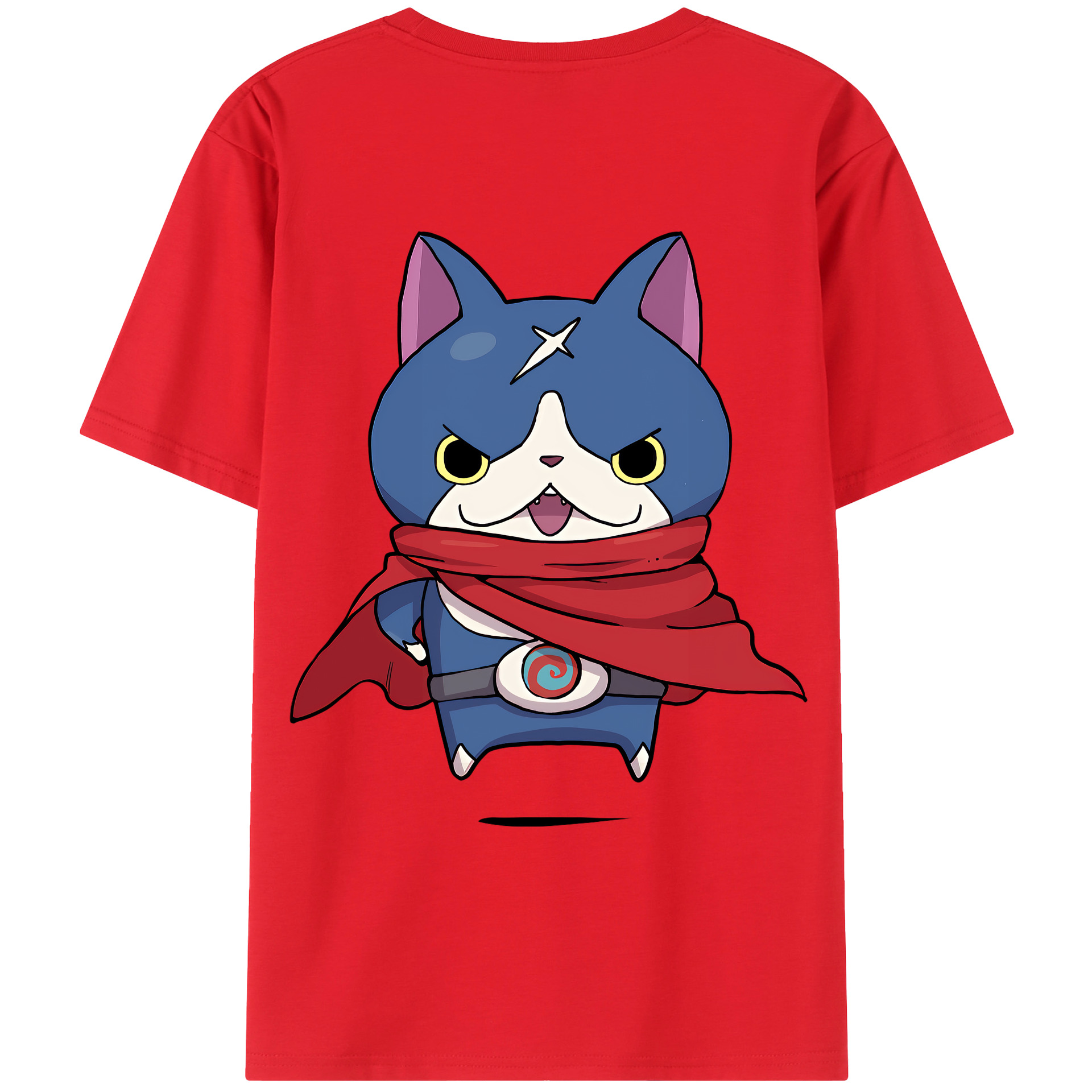 （画像用） 妖怪ウォッチ Yo-kai Watch 綿100％ メンズ半袖Tシャツ（バックプリント） 通気性