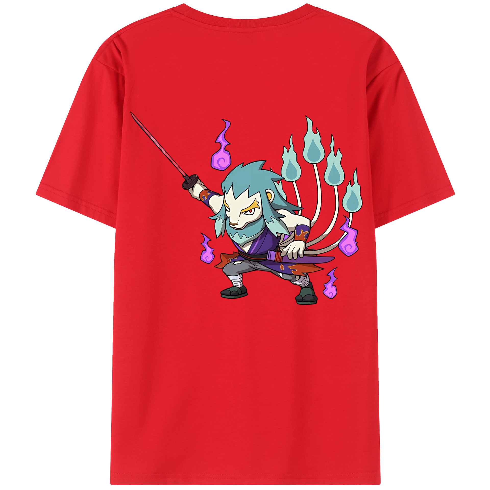 （画像用） 妖怪ウォッチ Yo-kai Watch 綿100％ メンズ半袖Tシャツ（バックプリント） 通気性