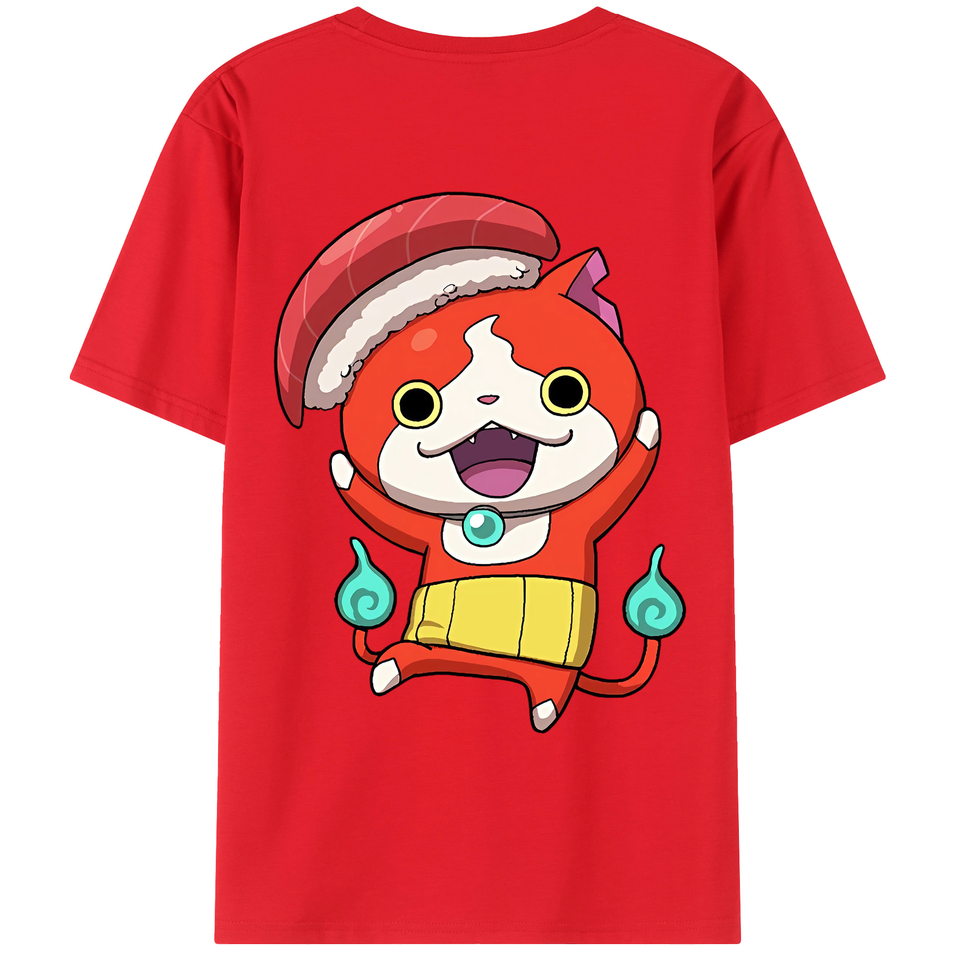 （画像用） 妖怪ウォッチ Yo-kai Watch 綿100％ メンズ半袖Tシャツ（バックプリント） 通気性