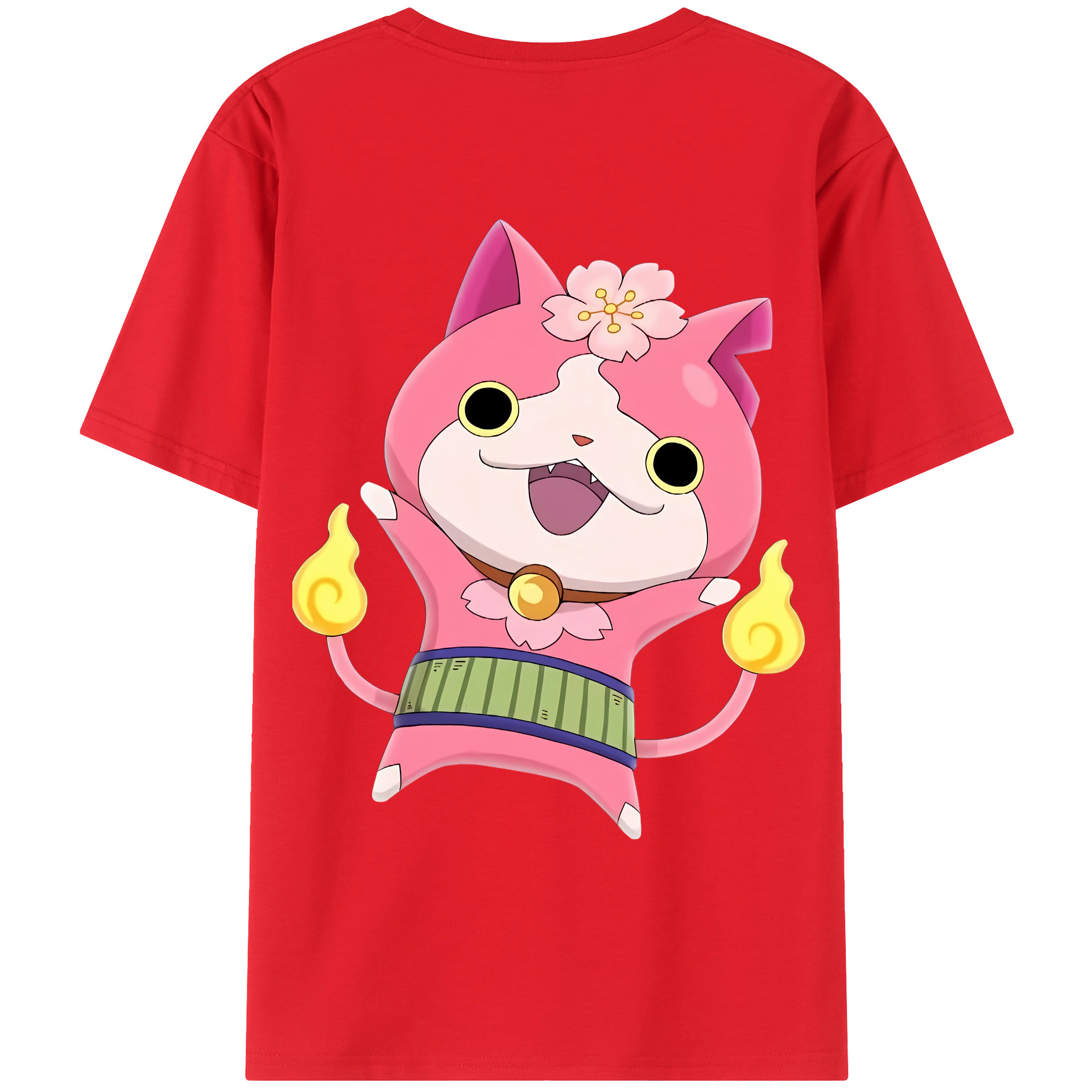 （画像用） 妖怪ウォッチ Yo-kai Watch 綿100％ メンズ半袖Tシャツ（バックプリント） 通気性