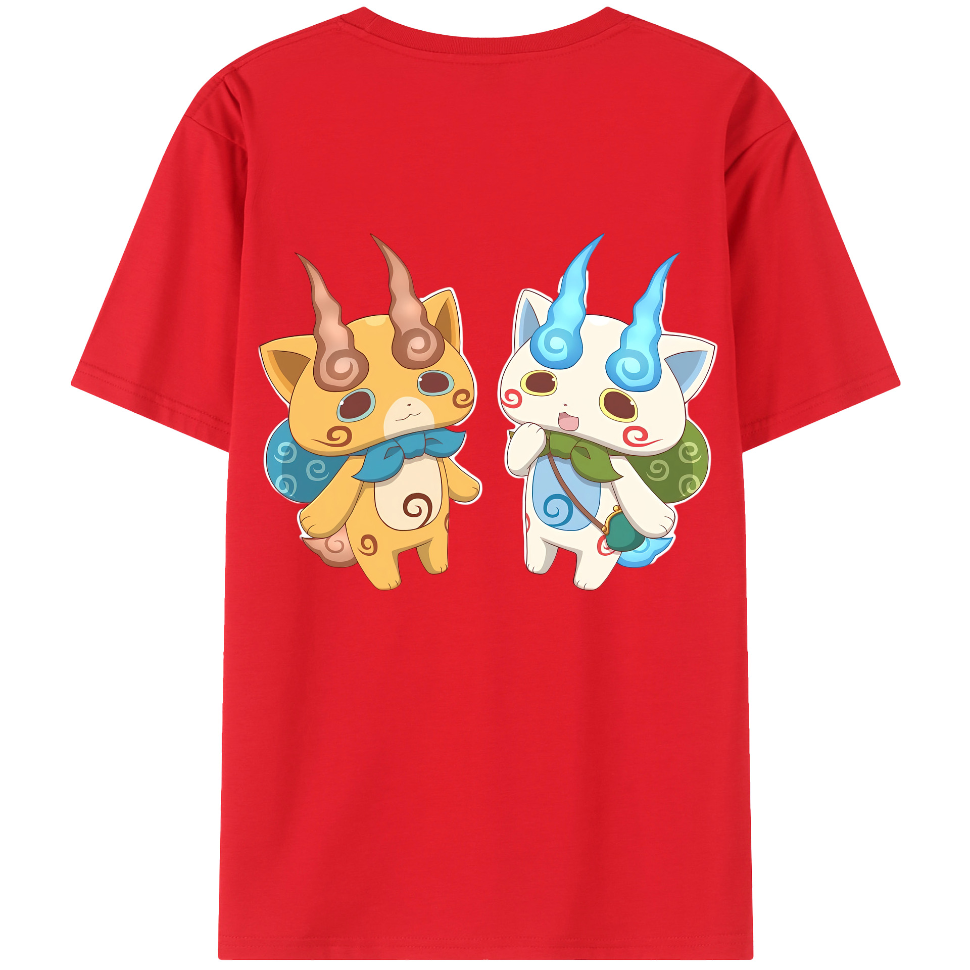 （画像用） 妖怪ウォッチ Yo-kai Watch 綿100％ メンズ半袖Tシャツ（バックプリント） 通気性