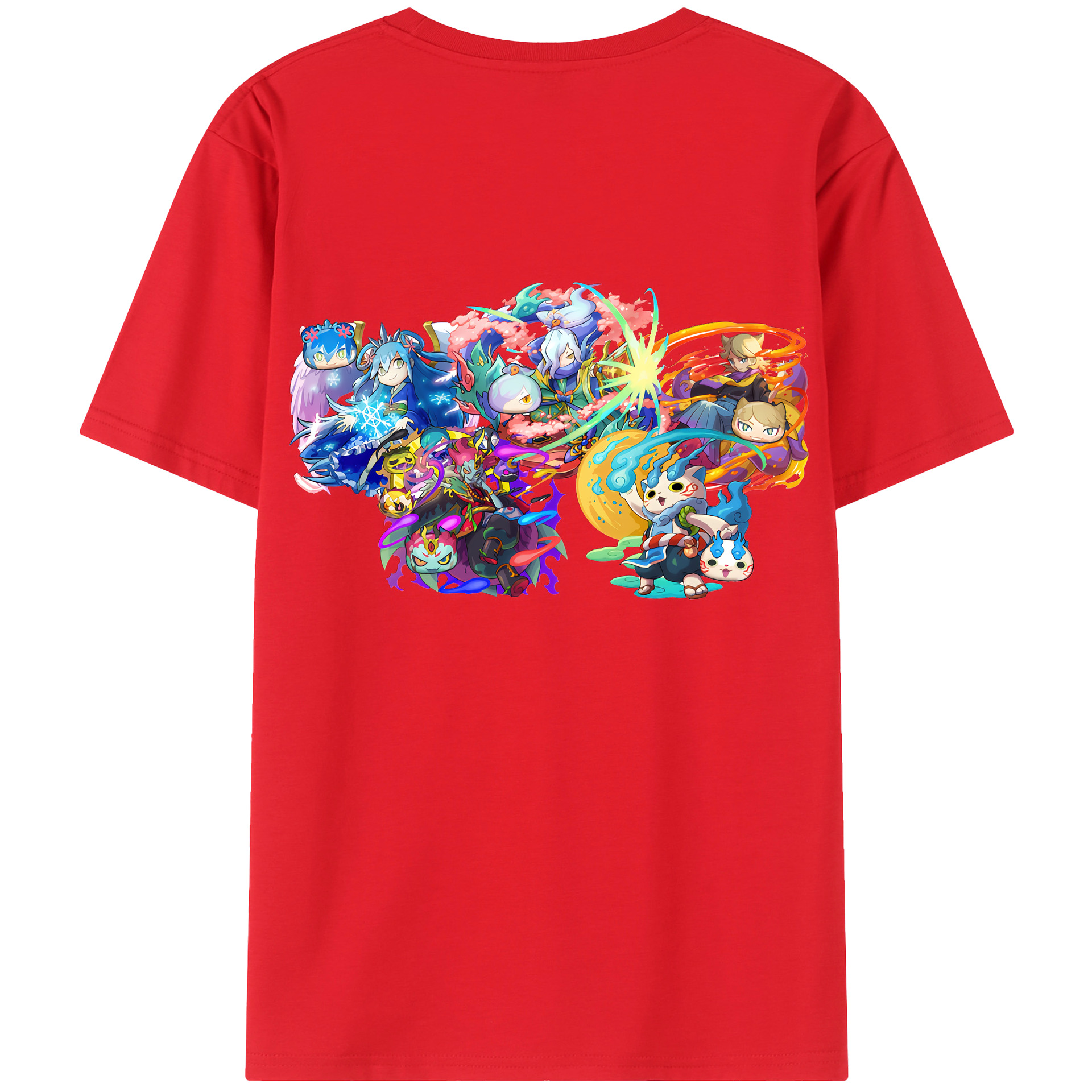 （画像用） 妖怪ウォッチ Yo-kai Watch 綿100％ メンズ半袖Tシャツ（バックプリント） 通気性