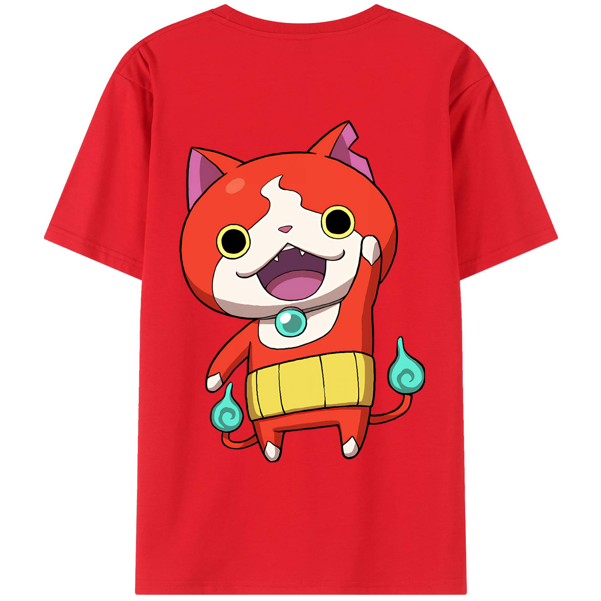 （画像用） 妖怪ウォッチ Yo-kai Watch 綿100％ メンズ半袖Tシャツ（バックプリント） 通気性