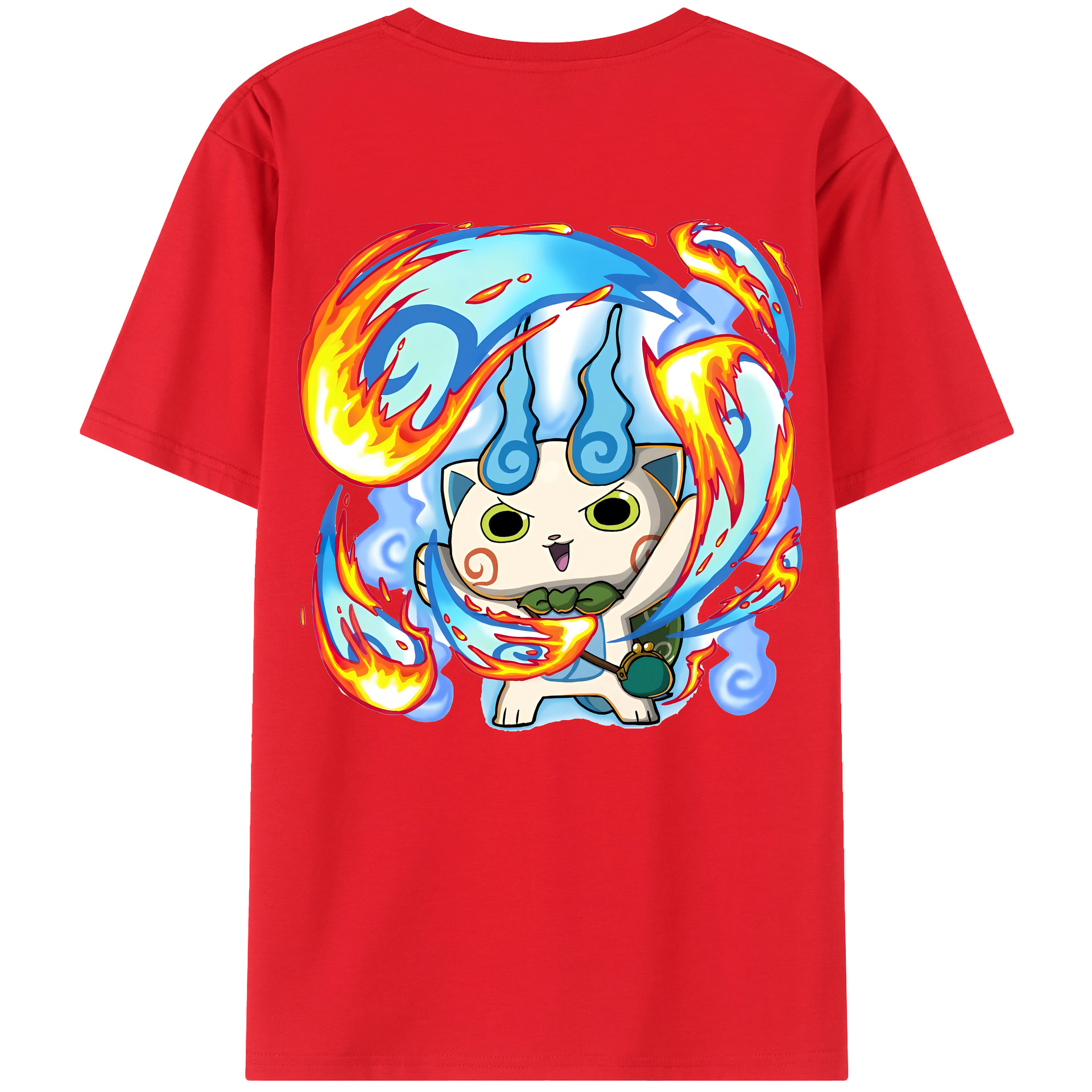 （画像用） 妖怪ウォッチ Yo-kai Watch 綿100％ メンズ半袖Tシャツ（バックプリント） 通気性