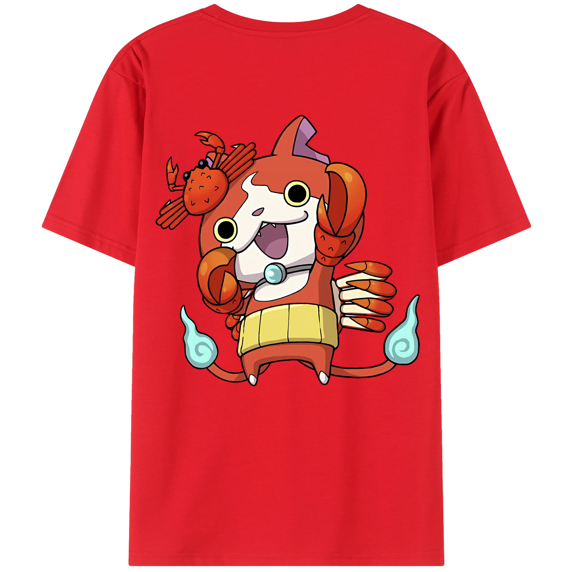 （画像用） 妖怪ウォッチ Yo-kai Watch 綿100％ メンズ半袖Tシャツ（バックプリント） 通気性