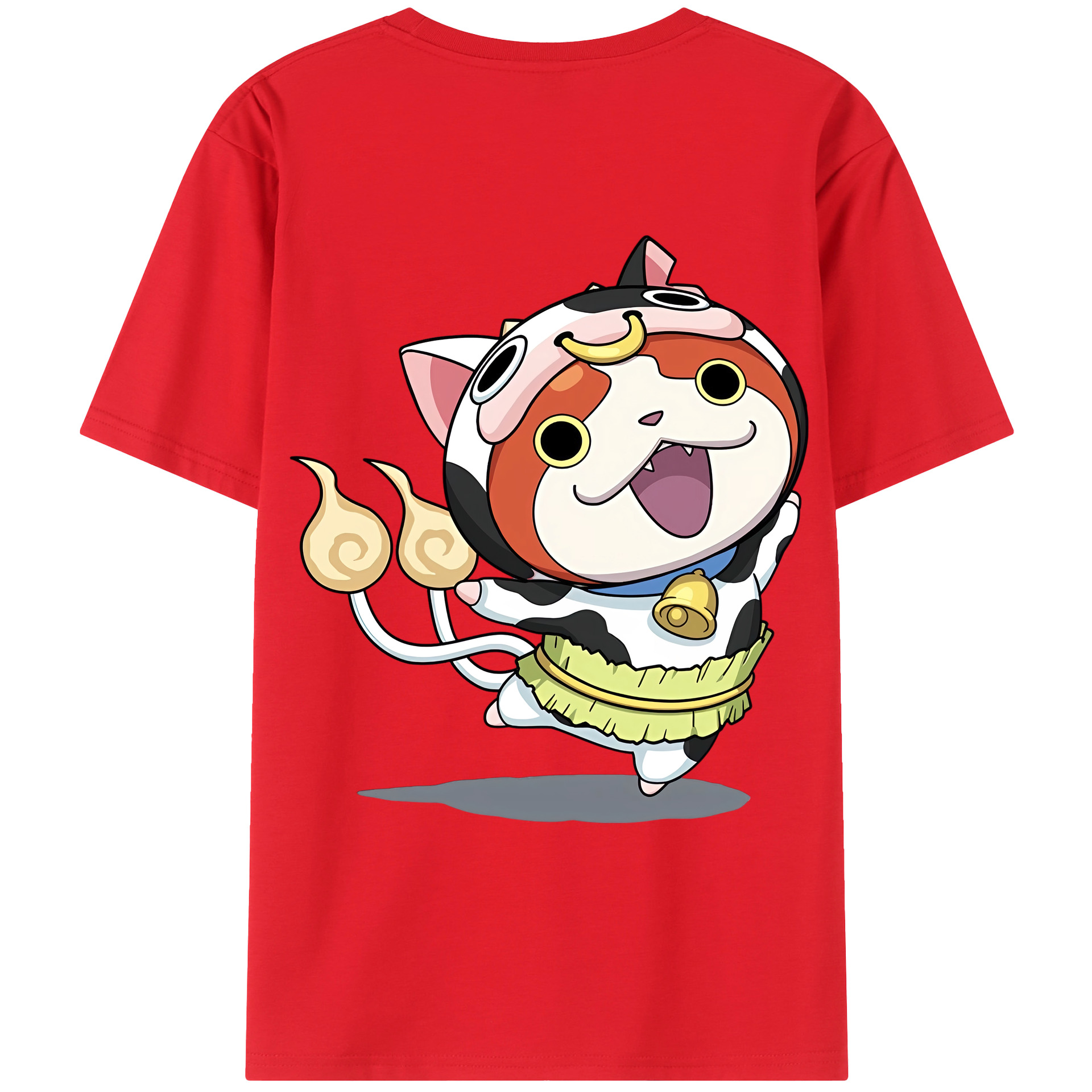（画像用） 妖怪ウォッチ Yo-kai Watch 綿100％ メンズ半袖Tシャツ（バックプリント） 通気性