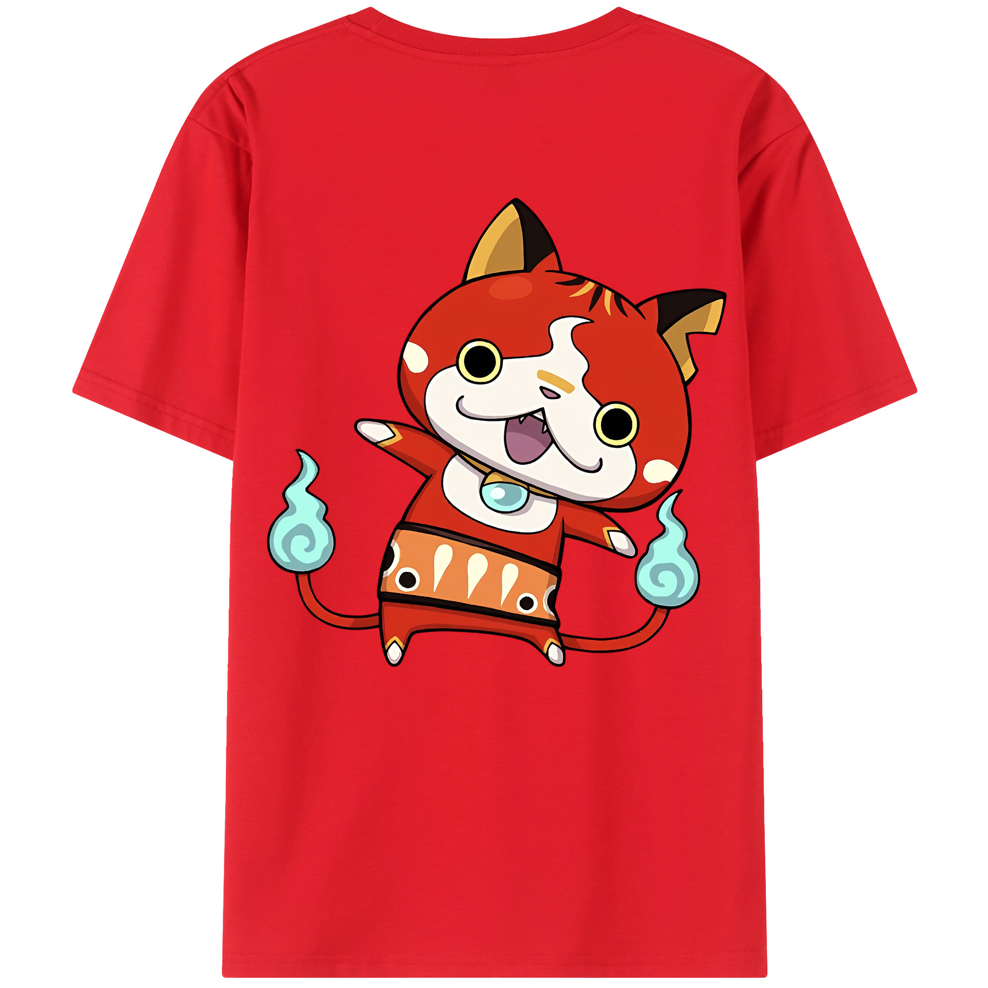 （画像用） 妖怪ウォッチ Yo-kai Watch 綿100％ メンズ半袖Tシャツ（バックプリント） 通気性