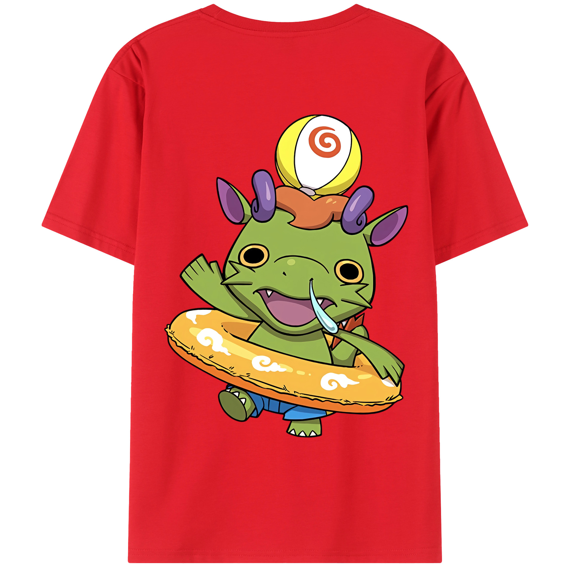 （画像用） 妖怪ウォッチ Yo-kai Watch 綿100％ メンズ半袖Tシャツ（バックプリント） 通気性