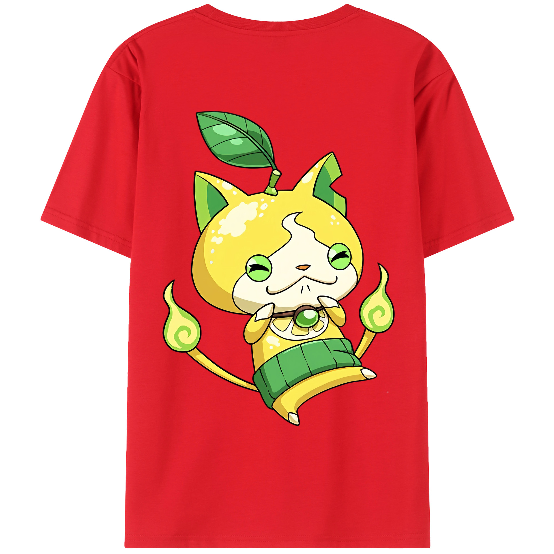 （画像用） 妖怪ウォッチ Yo-kai Watch 綿100％ メンズ半袖Tシャツ（バックプリント） 通気性