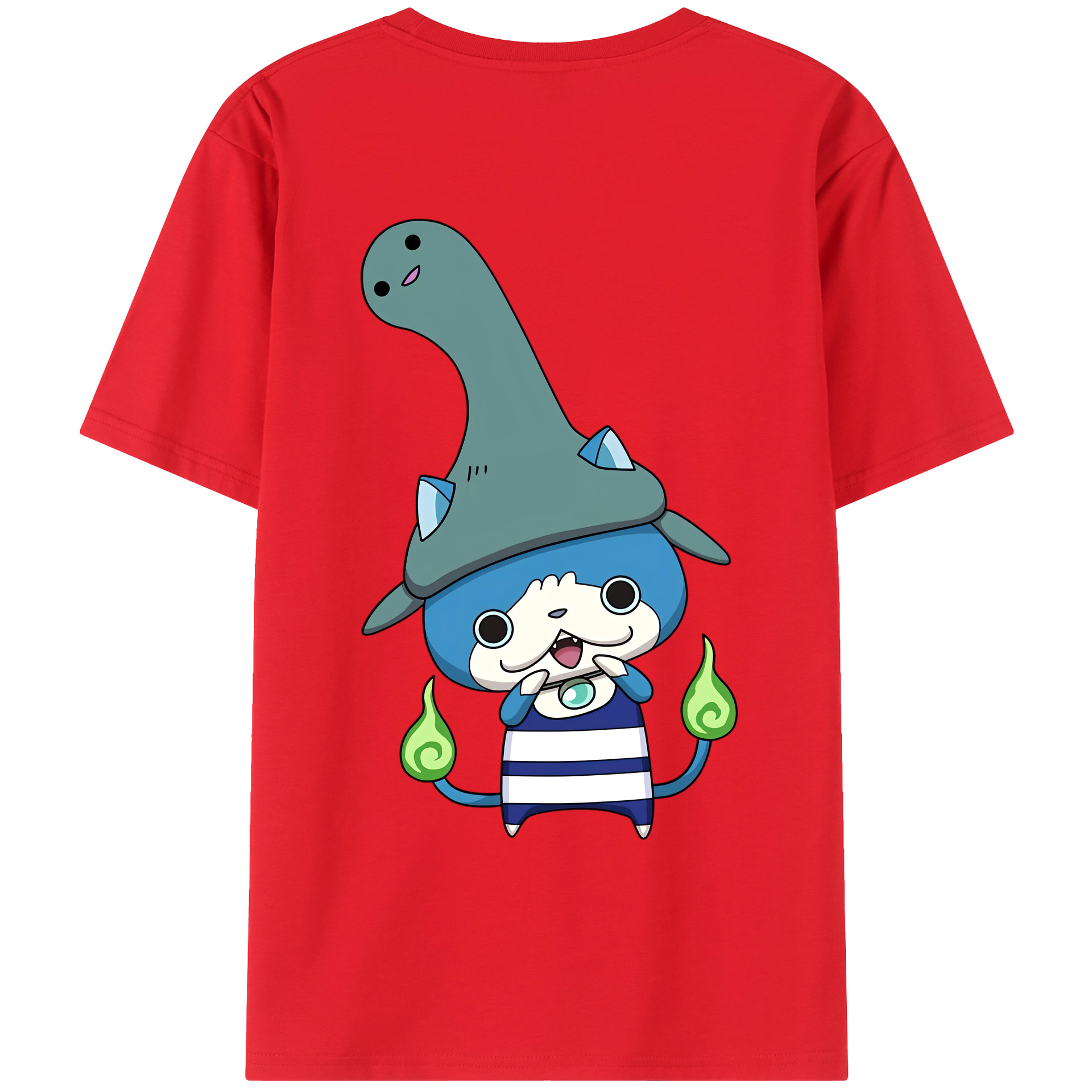 （画像用） 妖怪ウォッチ Yo-kai Watch 綿100％ メンズ半袖Tシャツ（バックプリント） 通気性