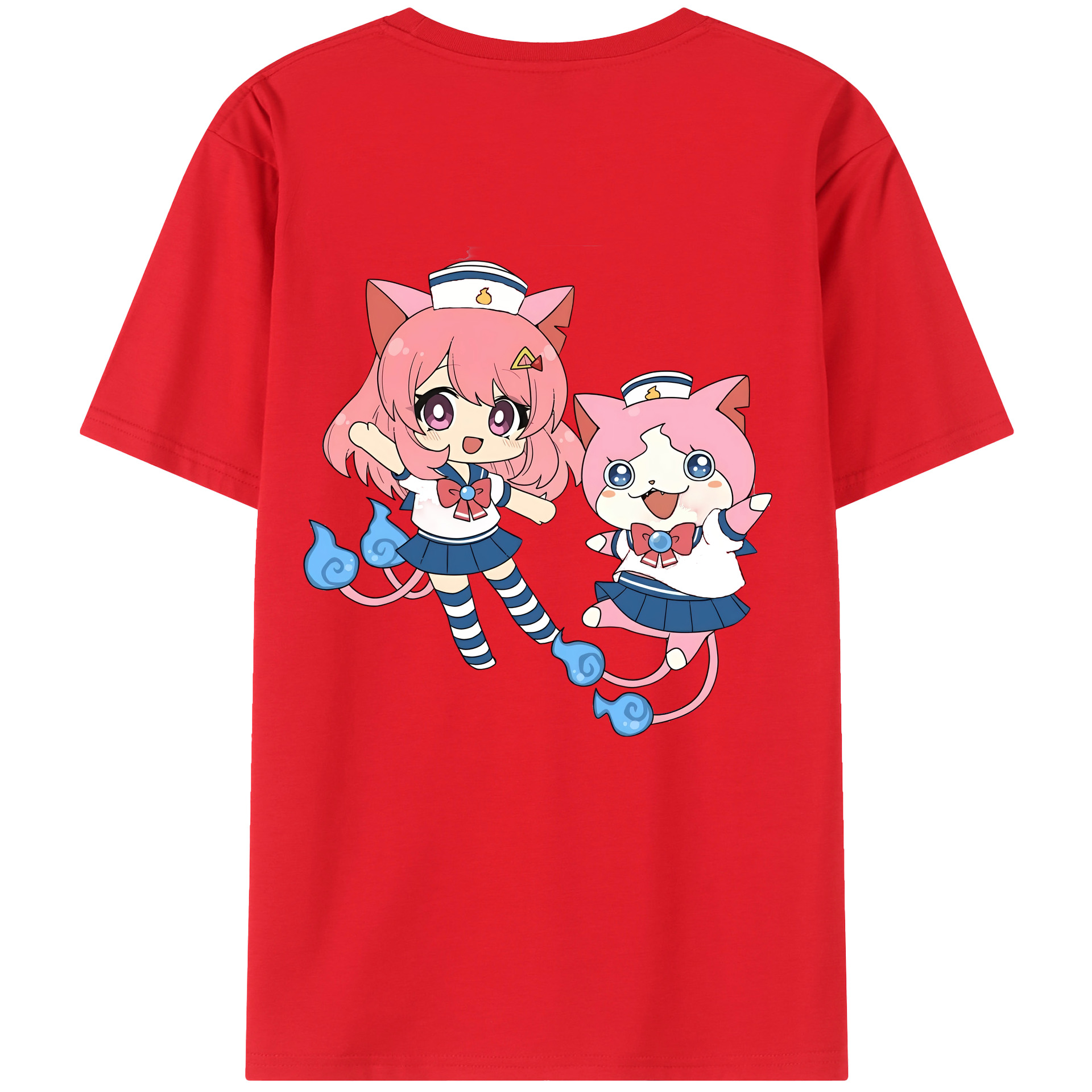 （画像用） 妖怪ウォッチ Yo-kai Watch 綿100％ メンズ半袖Tシャツ（バックプリント） 通気性