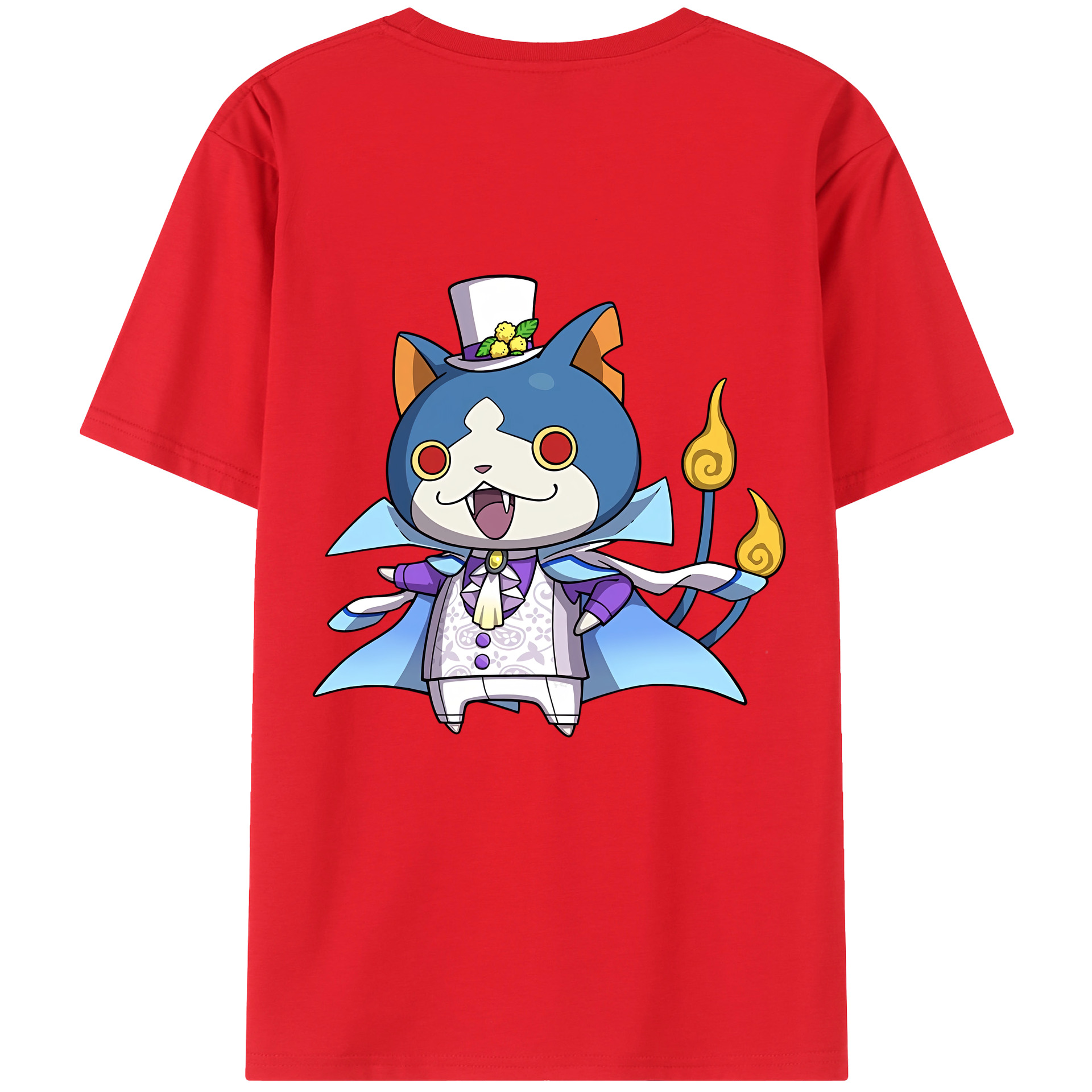 （画像用） 妖怪ウォッチ Yo-kai Watch 綿100％ メンズ半袖Tシャツ（バックプリント） 通気性