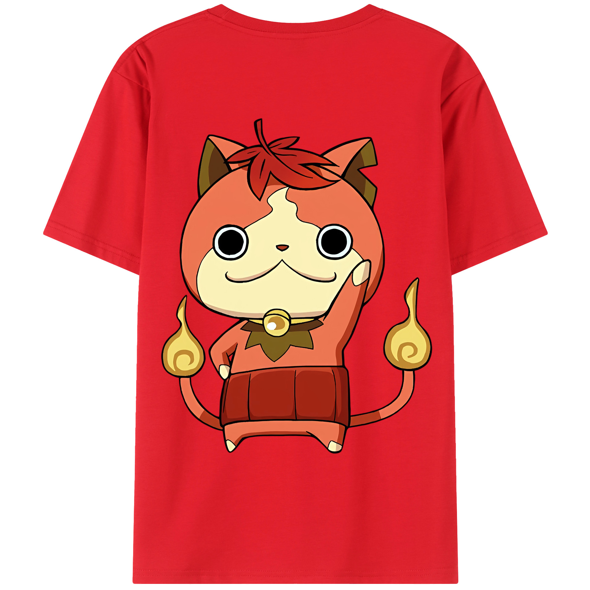 （画像用） 妖怪ウォッチ Yo-kai Watch 綿100％ メンズ半袖Tシャツ（バックプリント） 通気性